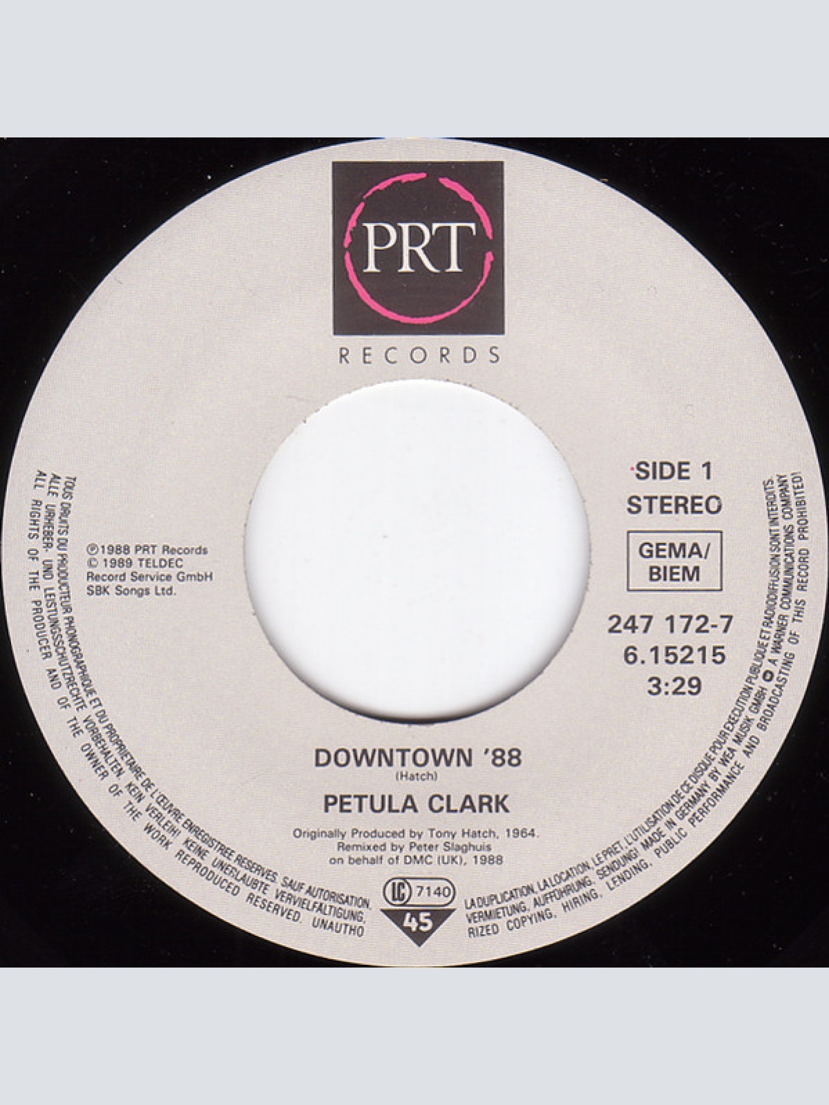 Vinyl / Petula Clark - Downtown '88