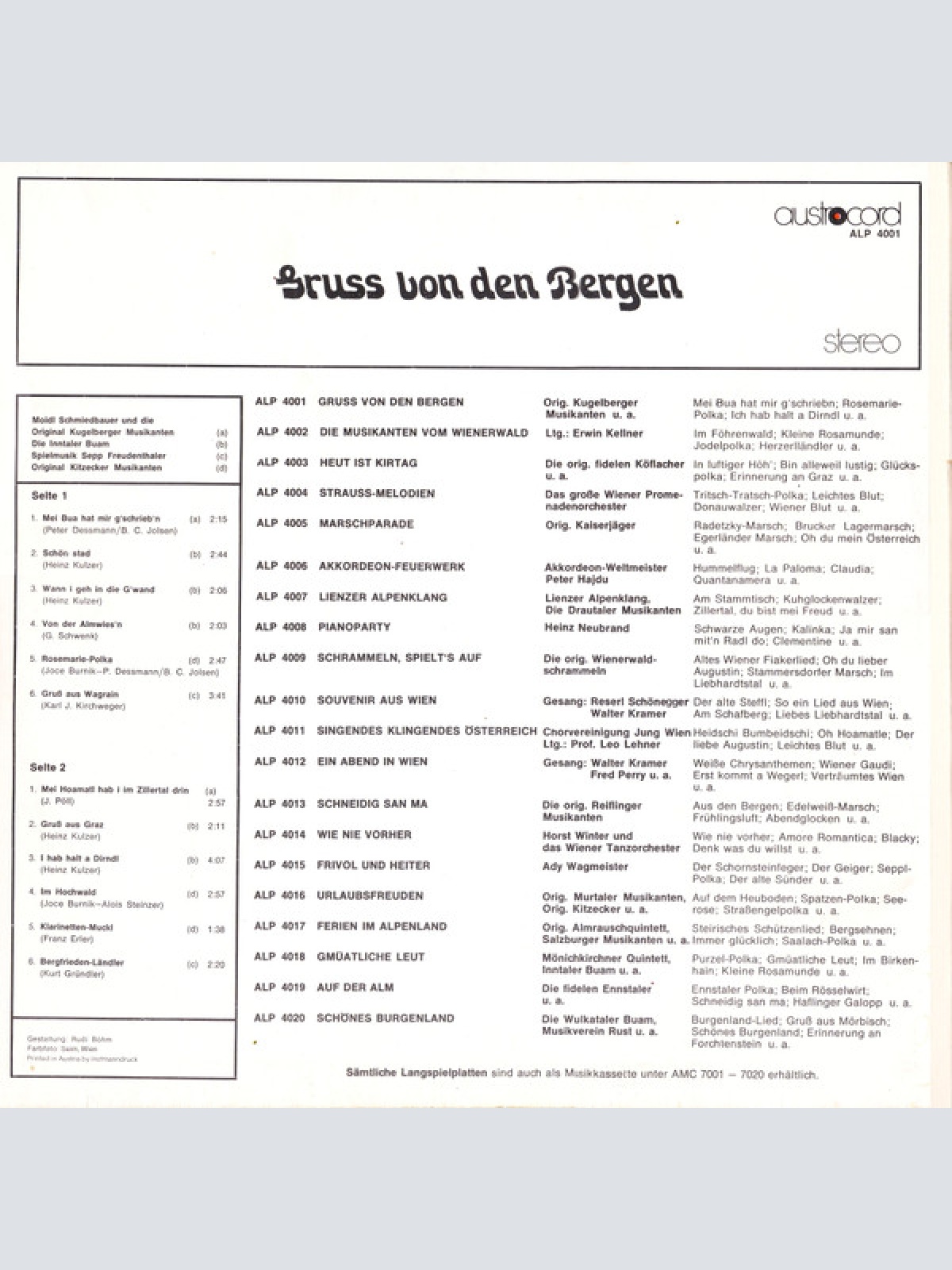 Vinyl / Various - Gruss Von Den Bergen