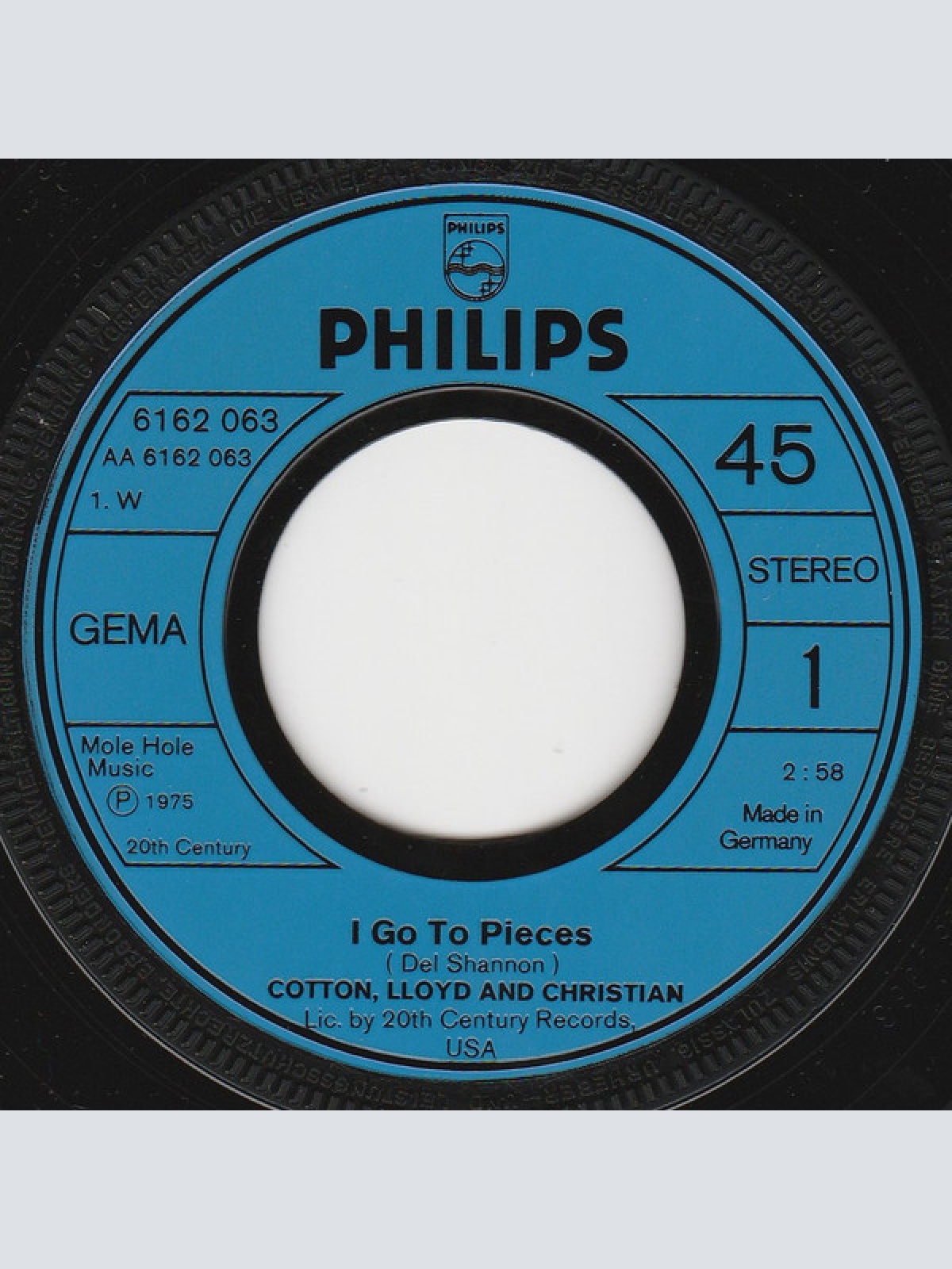 Vinyl / Cotton, Lloyd & Christian - I Go To Pieces / Mr. Rock 'N' Roll