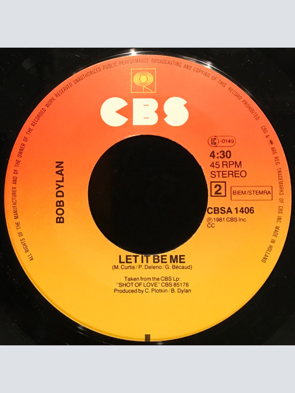 Vinyl / Bob Dylan - Heart Of Mine / Let It Be Me