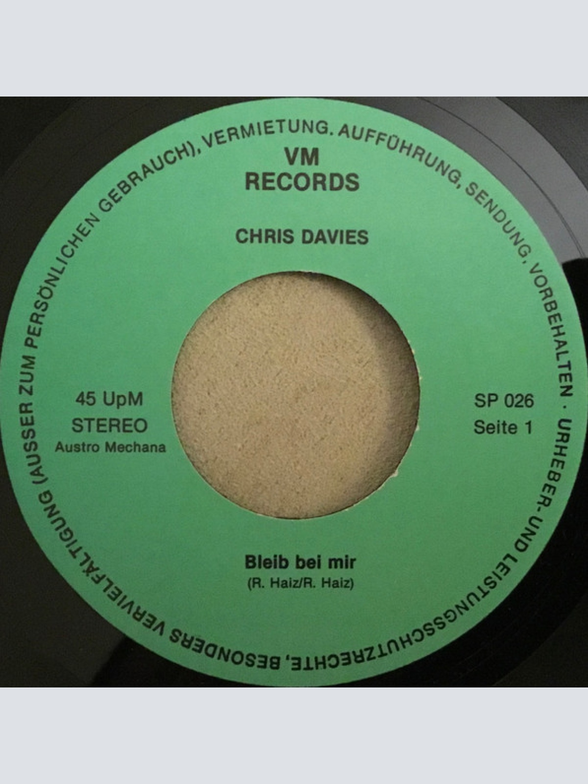 Vinyl / Chris Davis (15) - Bleib Bei Mir