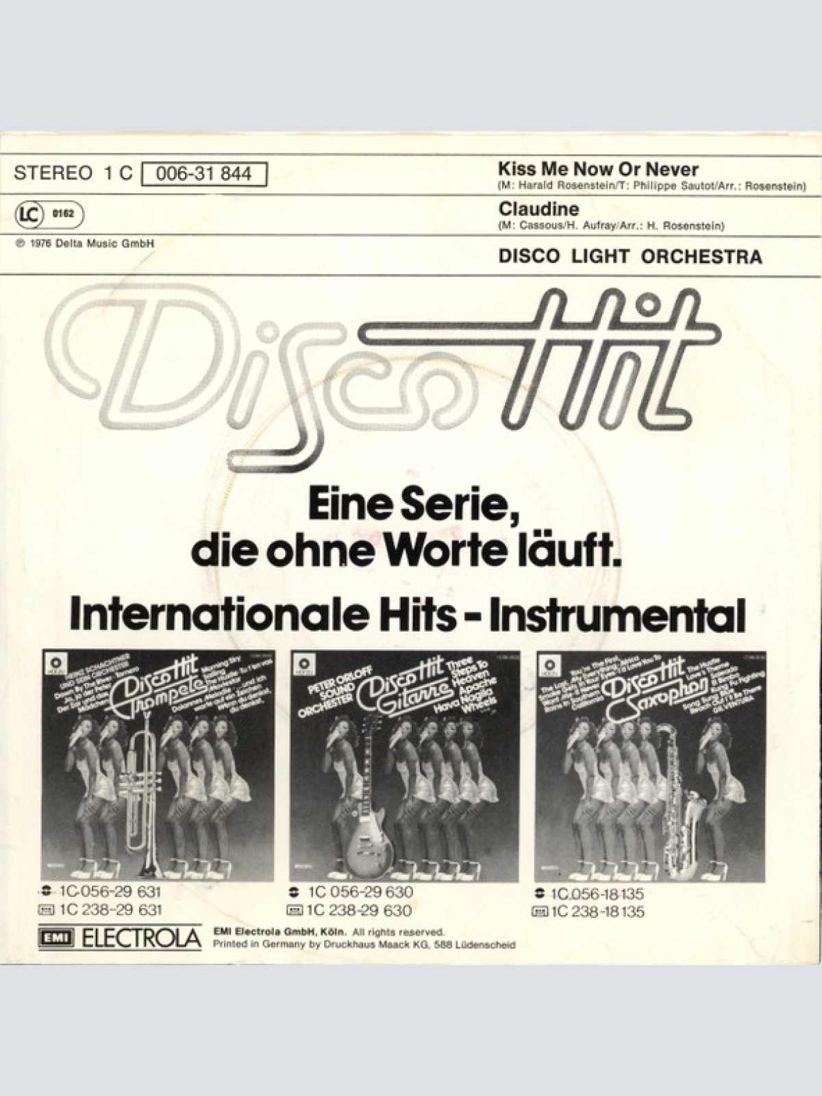 Vinyl / Disco Light Orchestra - Kiss Me Now And Never