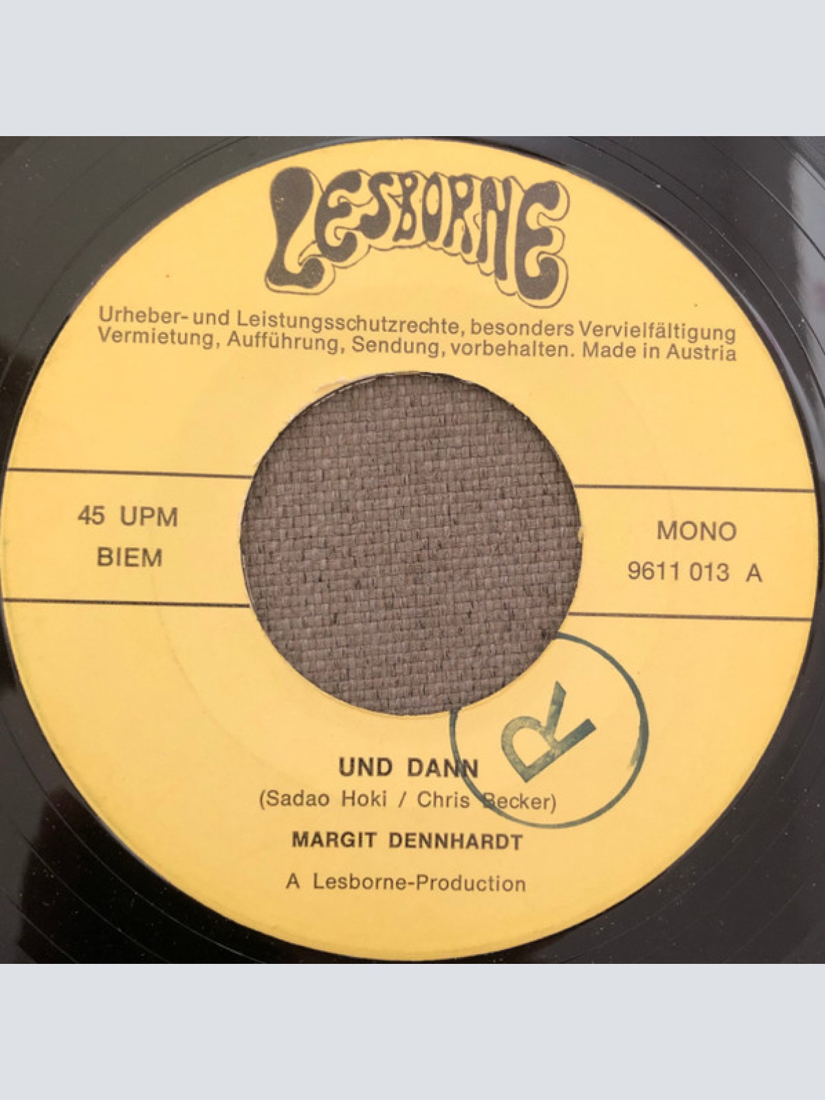 Vinyl / Margit Dennhardt - Und Dann / Nur Ein Wort