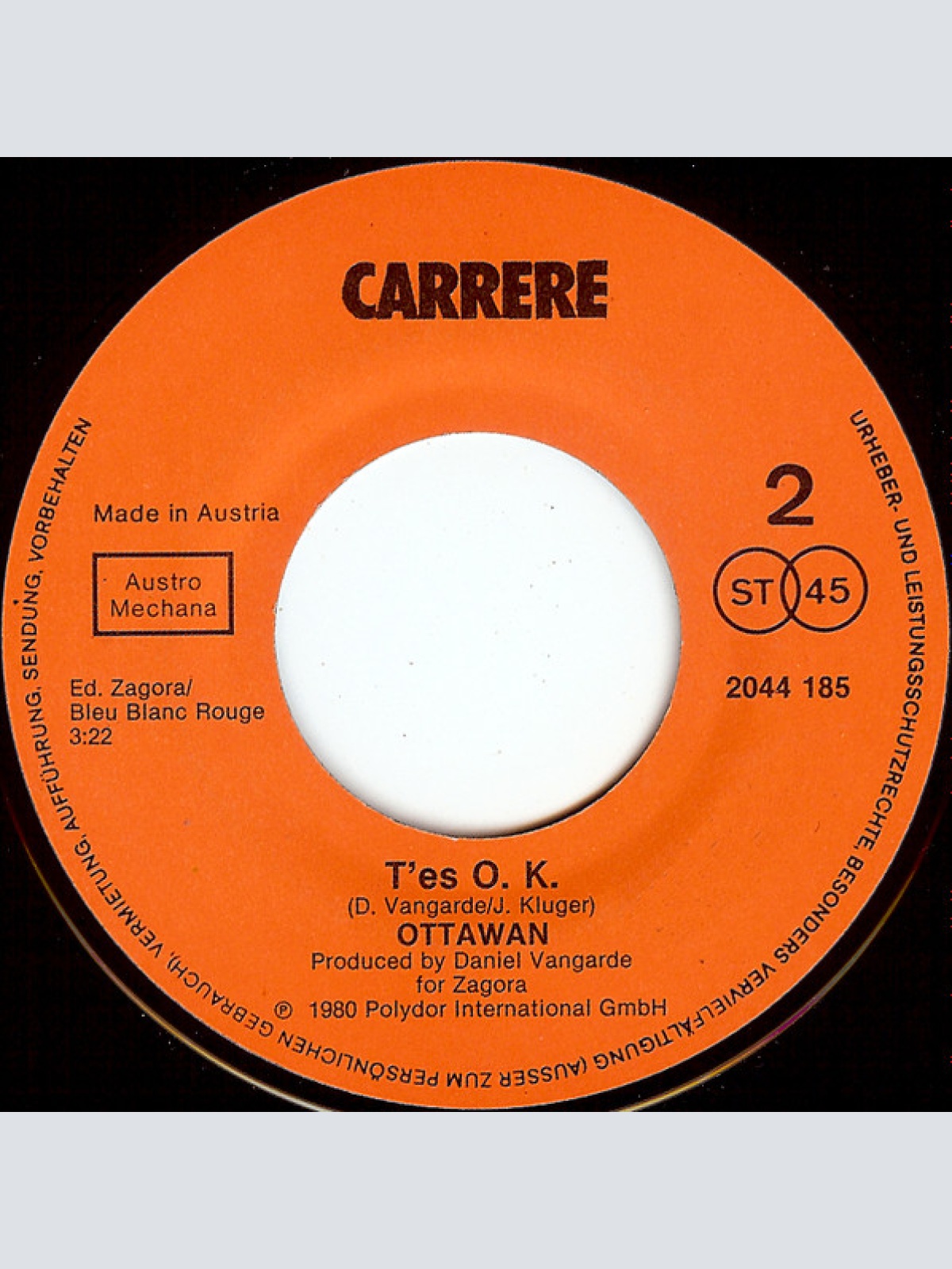 Vinyl / Ottawan - You're O.K.