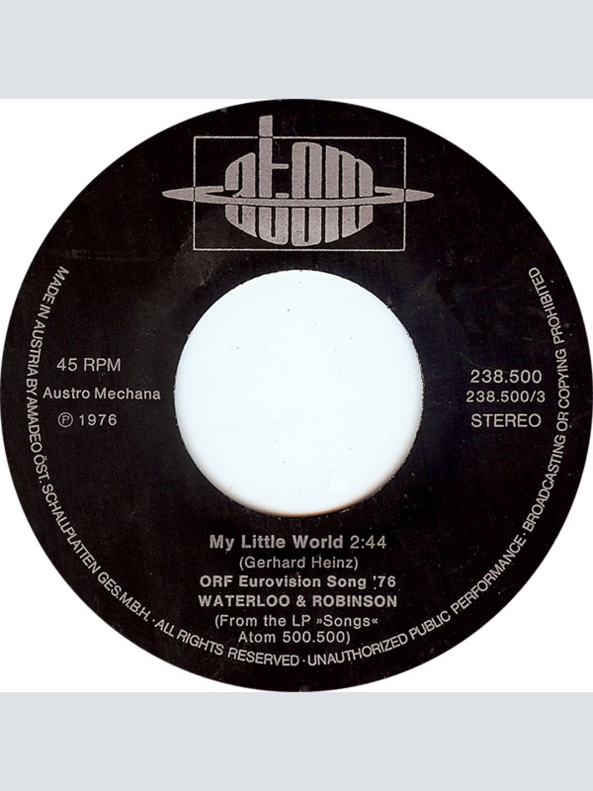 Vinyl / Waterloo & Robinson - My Little World