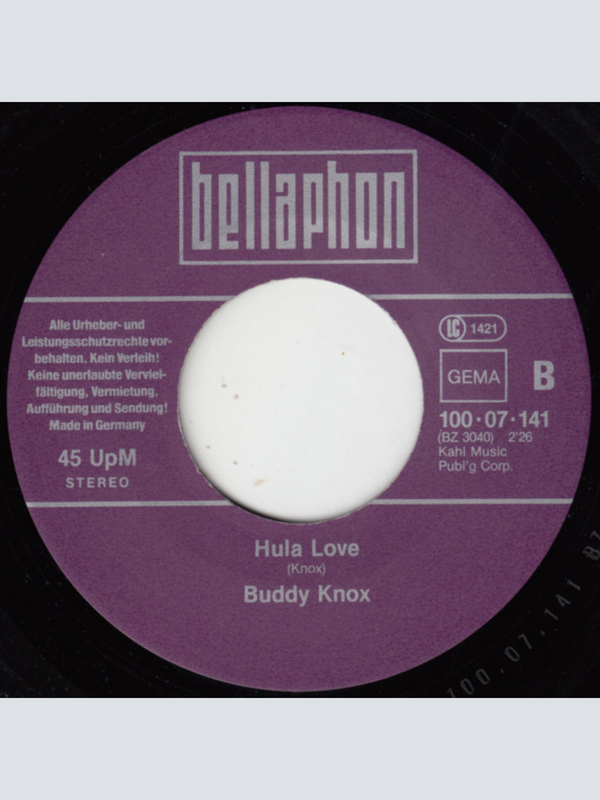 Vinyl / Billy Joe Royal / Buddy Knox - Down In The Boondocks / Hula Love