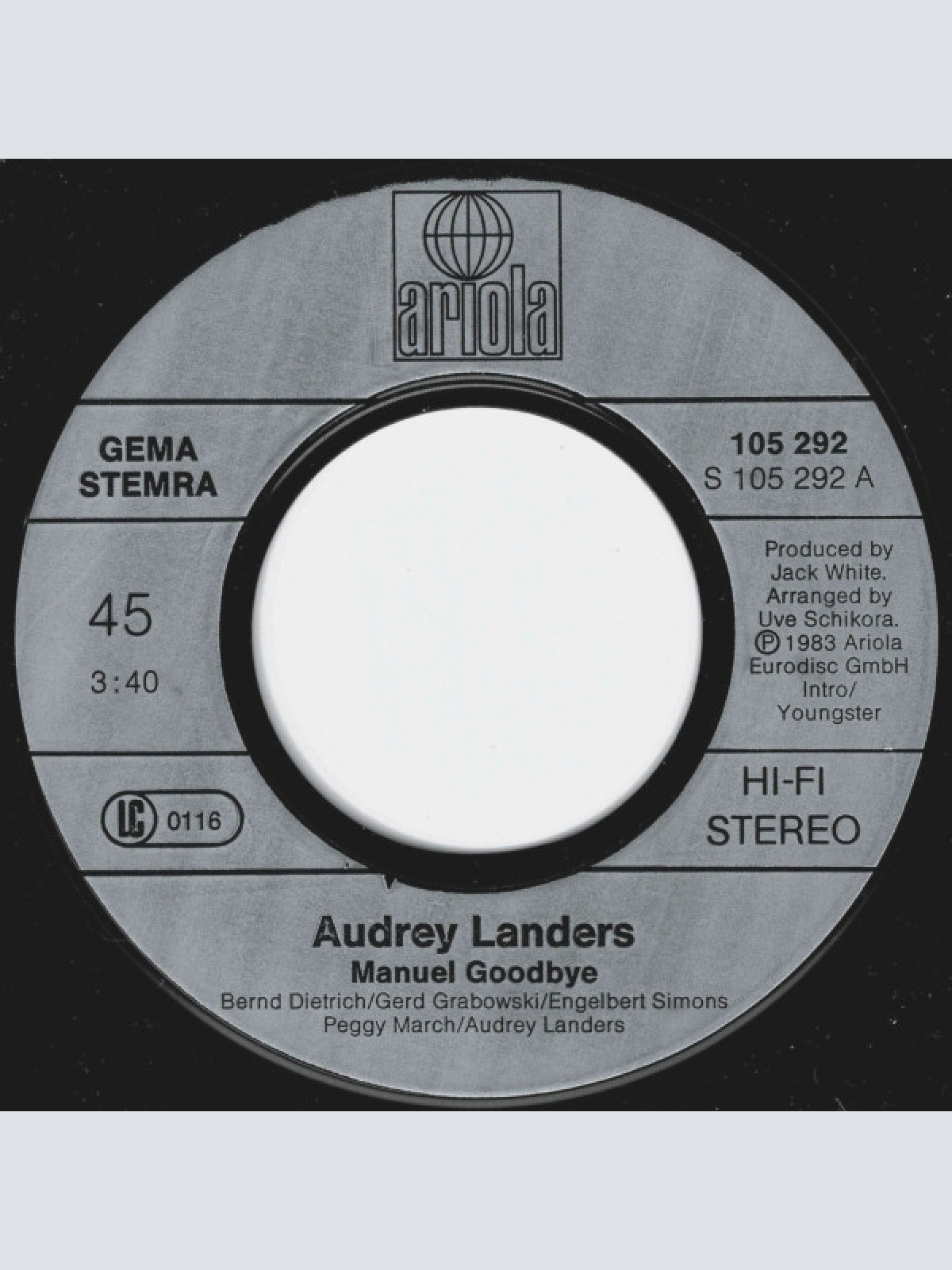 Vinyl / Audrey Landers - Manuel Goodbye