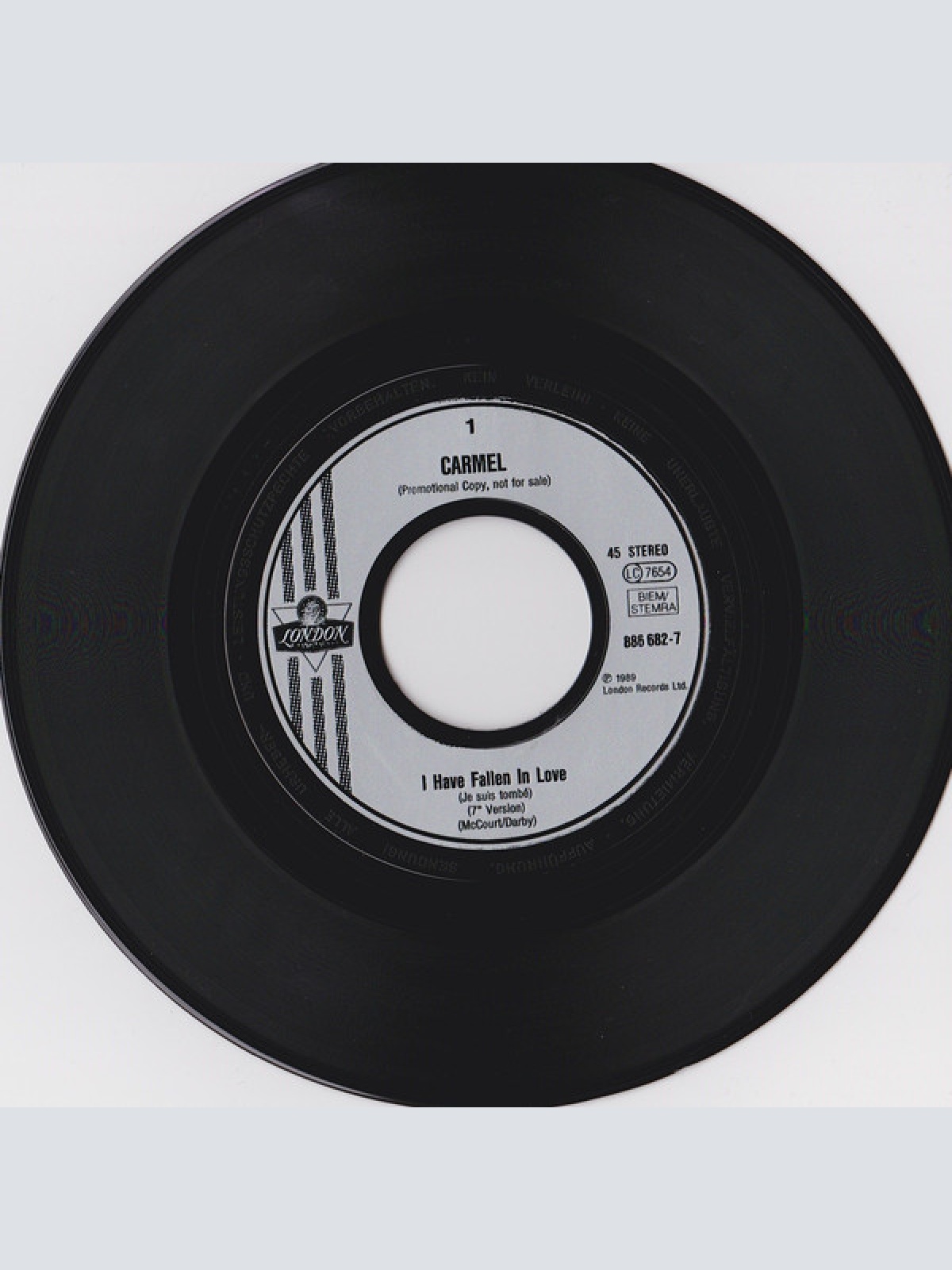 Vinyl / Carmel (2) - I Have Fallen In Love (Je Suis Tombé Amoureuse)