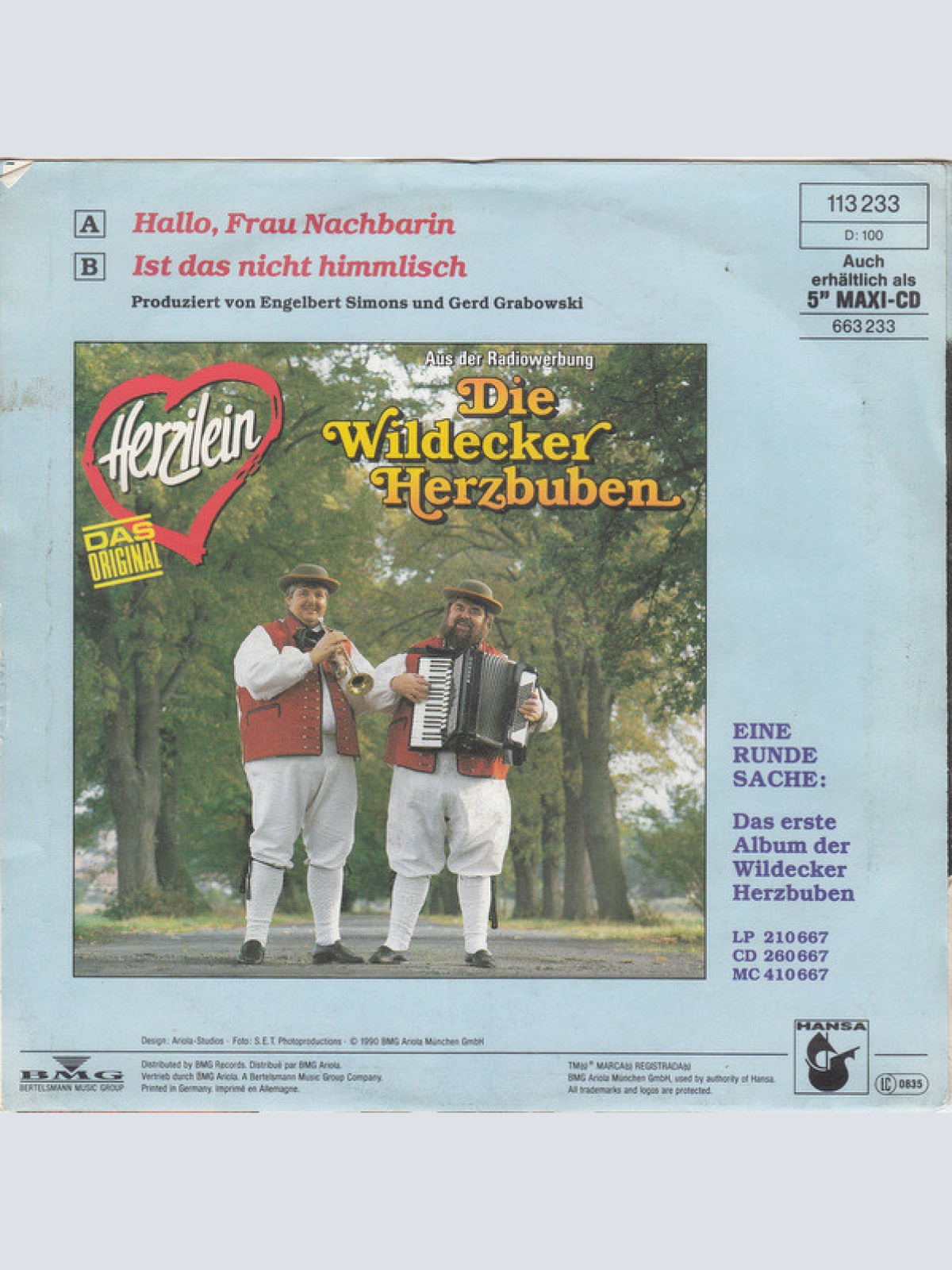 Vinyl / Die Wildecker Herzbuben - Hallo Frau Nachbarin