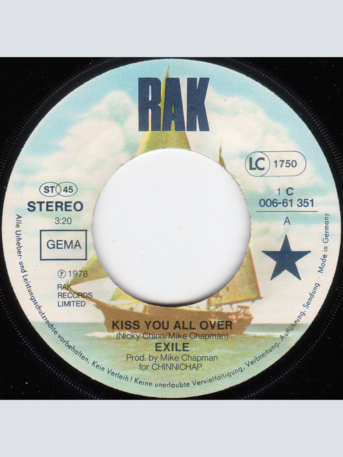 Vinyl / Exile (7) - Kiss You All Over