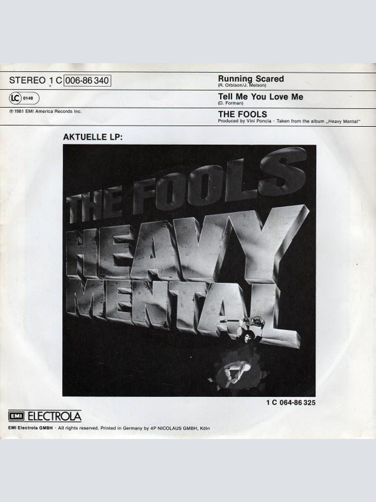 Vinyl / The Fools - Running Scared