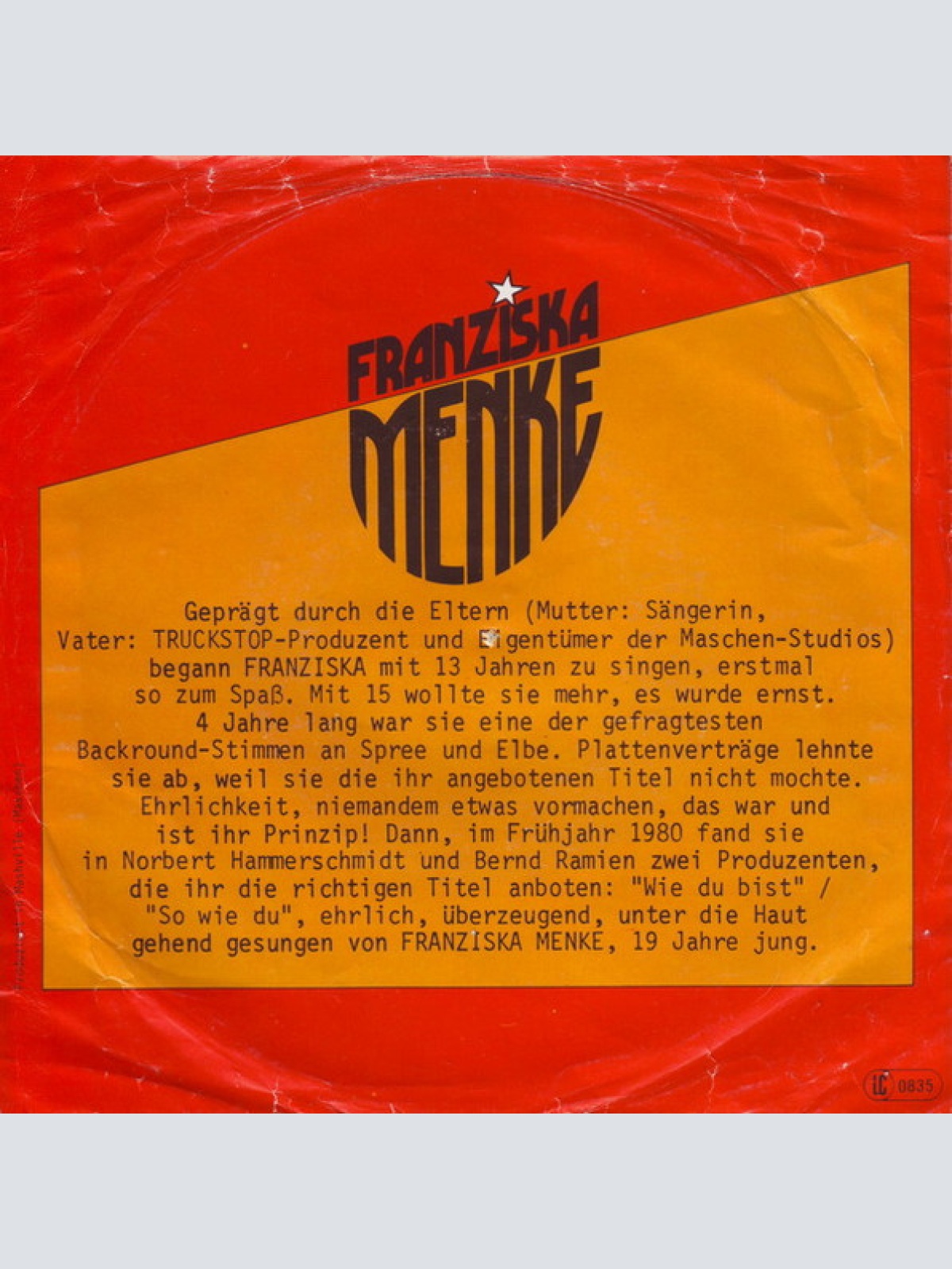 Vinyl / Franziska Menke - Wie Du Bist