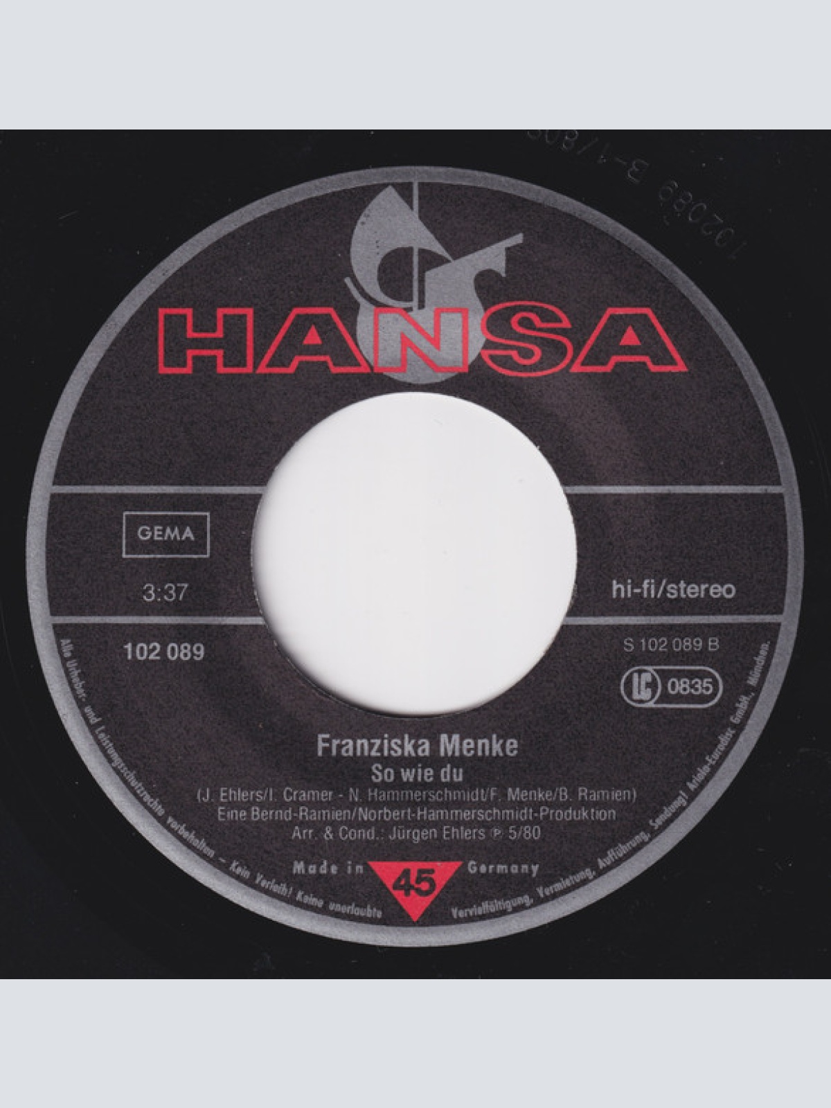 Vinyl / Franziska Menke - Wie Du Bist