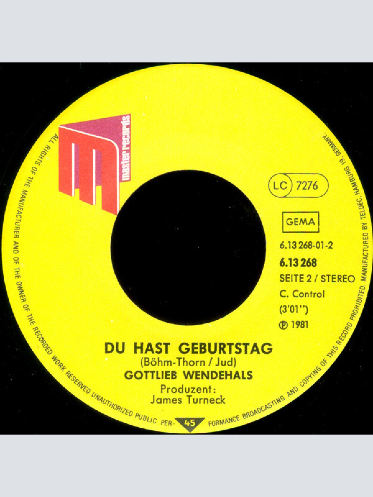 Vinyl / Gottlieb Wendehals - Polonäse Blankenese (Hier Fliegen Gleich Die Löcher Aus Dem Käse)