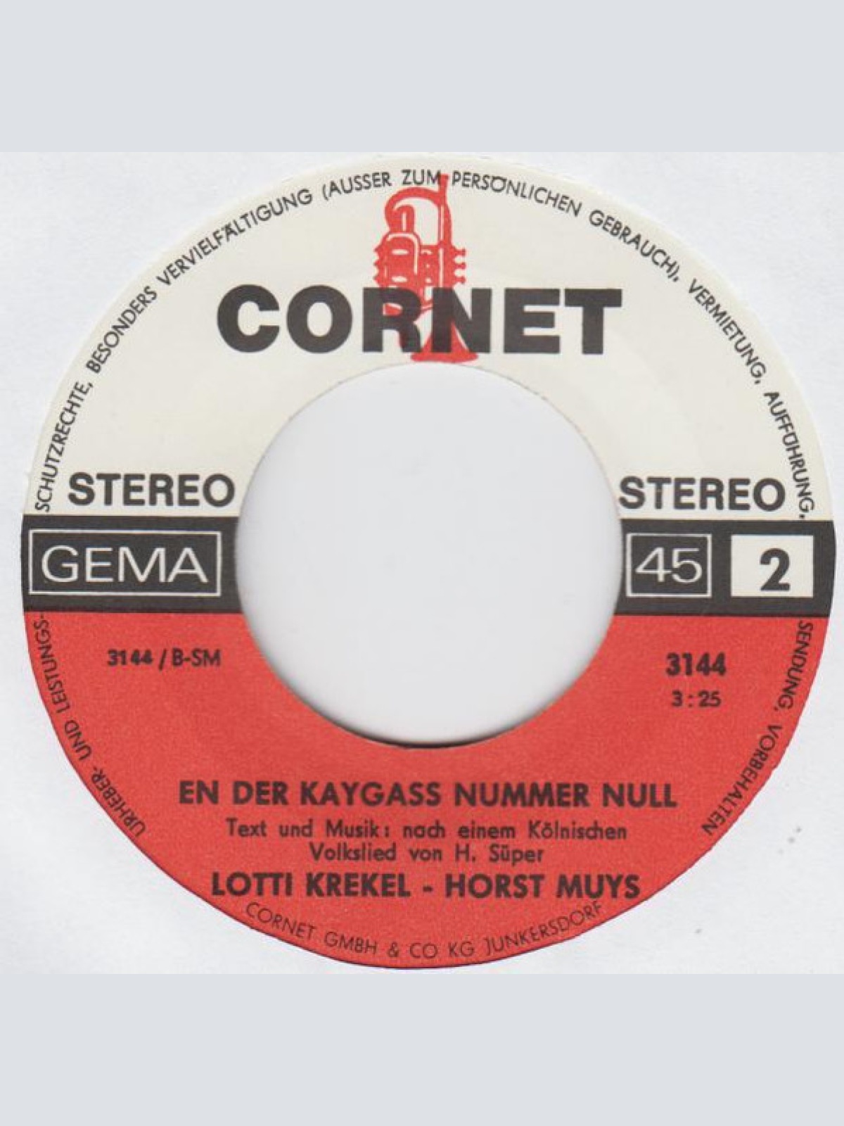 Vinyl / Lotti Krekel - Horst Muys - Ne Besuch Em Zoo / In Der Kaygass Nummer Null