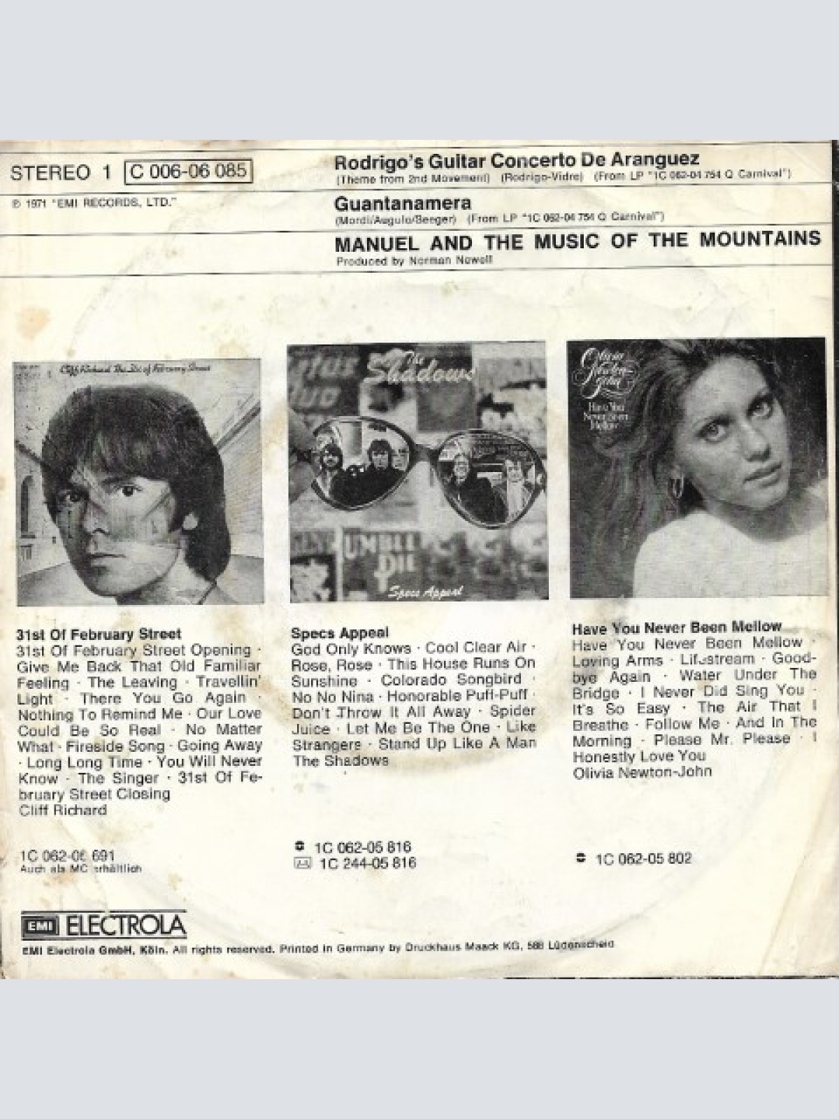 Vinyl / Manuel And The Music Of The Mountains* - Rodrigo's Guitar Concerto De Aranjuez