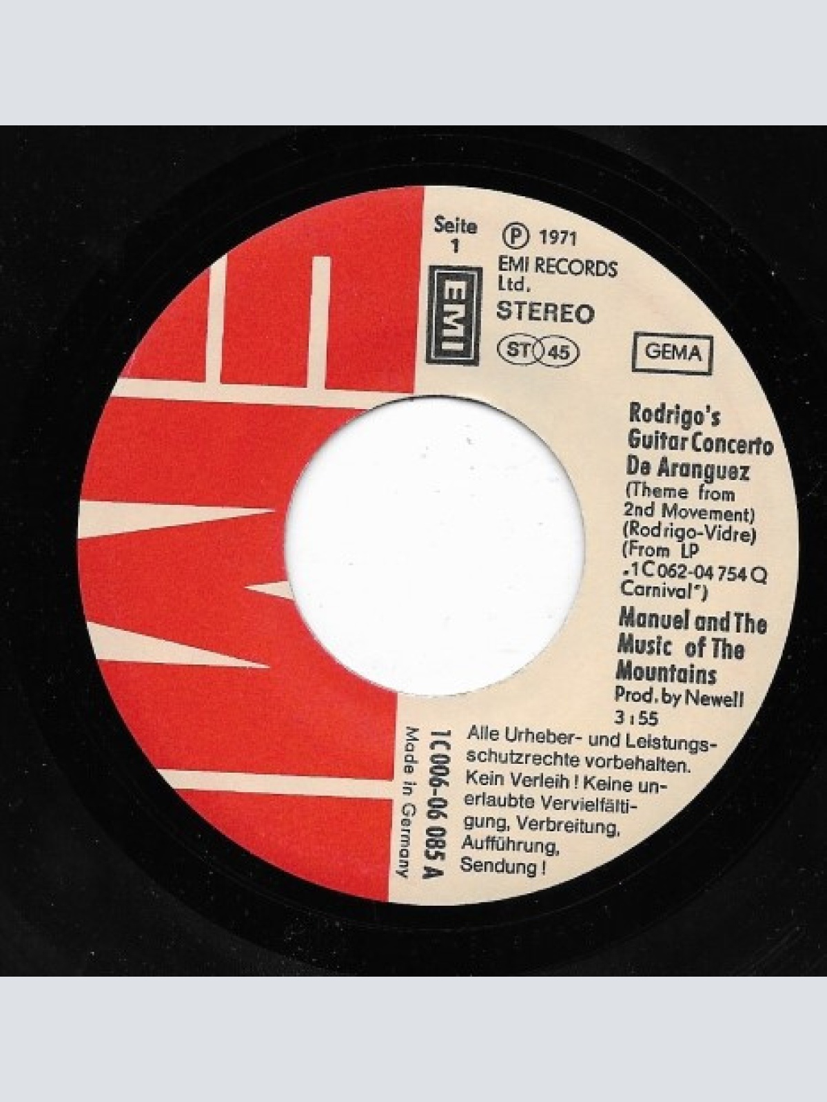 Vinyl / Manuel And The Music Of The Mountains* - Rodrigo's Guitar Concerto De Aranjuez