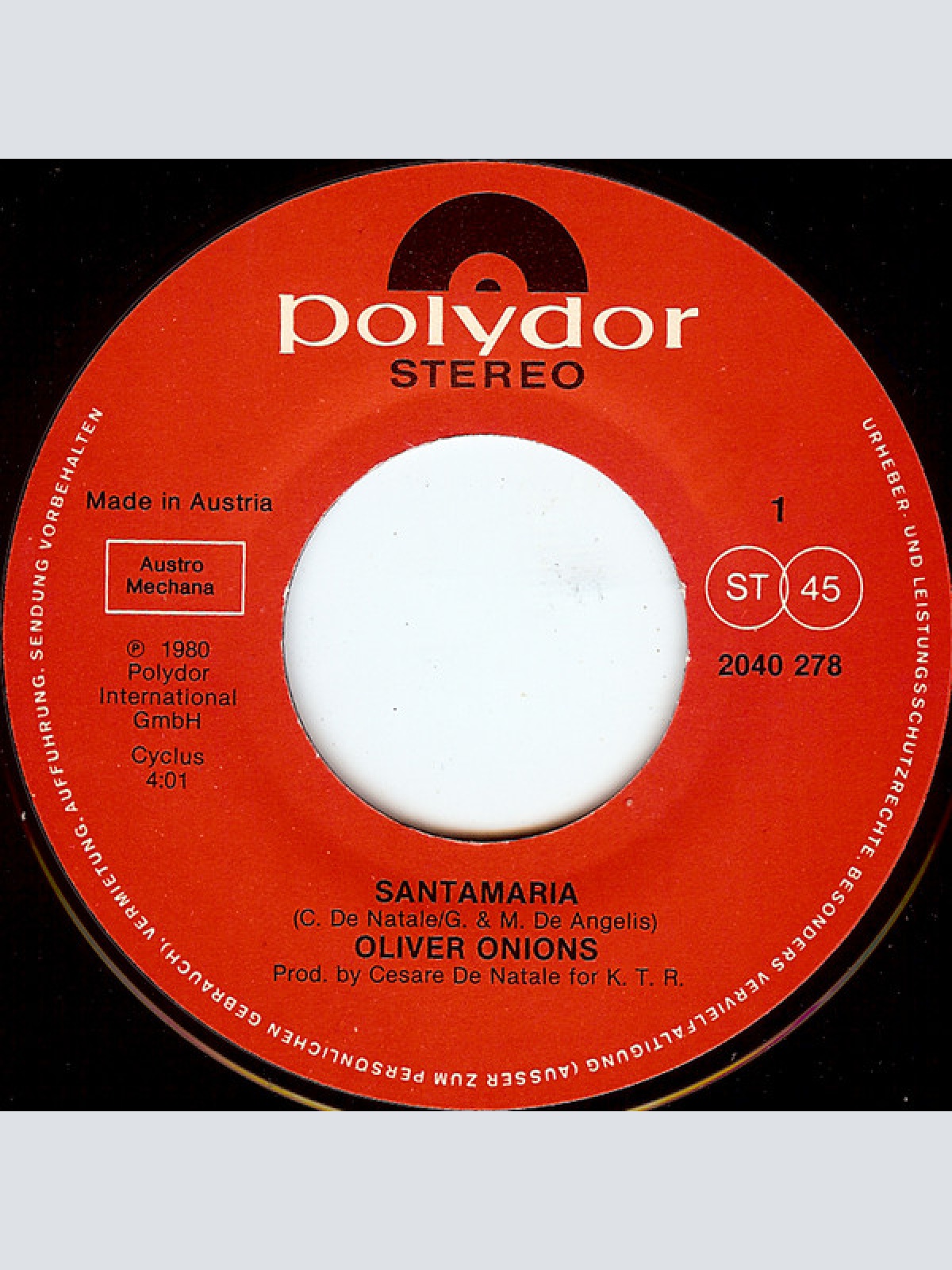 Vinyl / Oliver Onions - Santa Maria