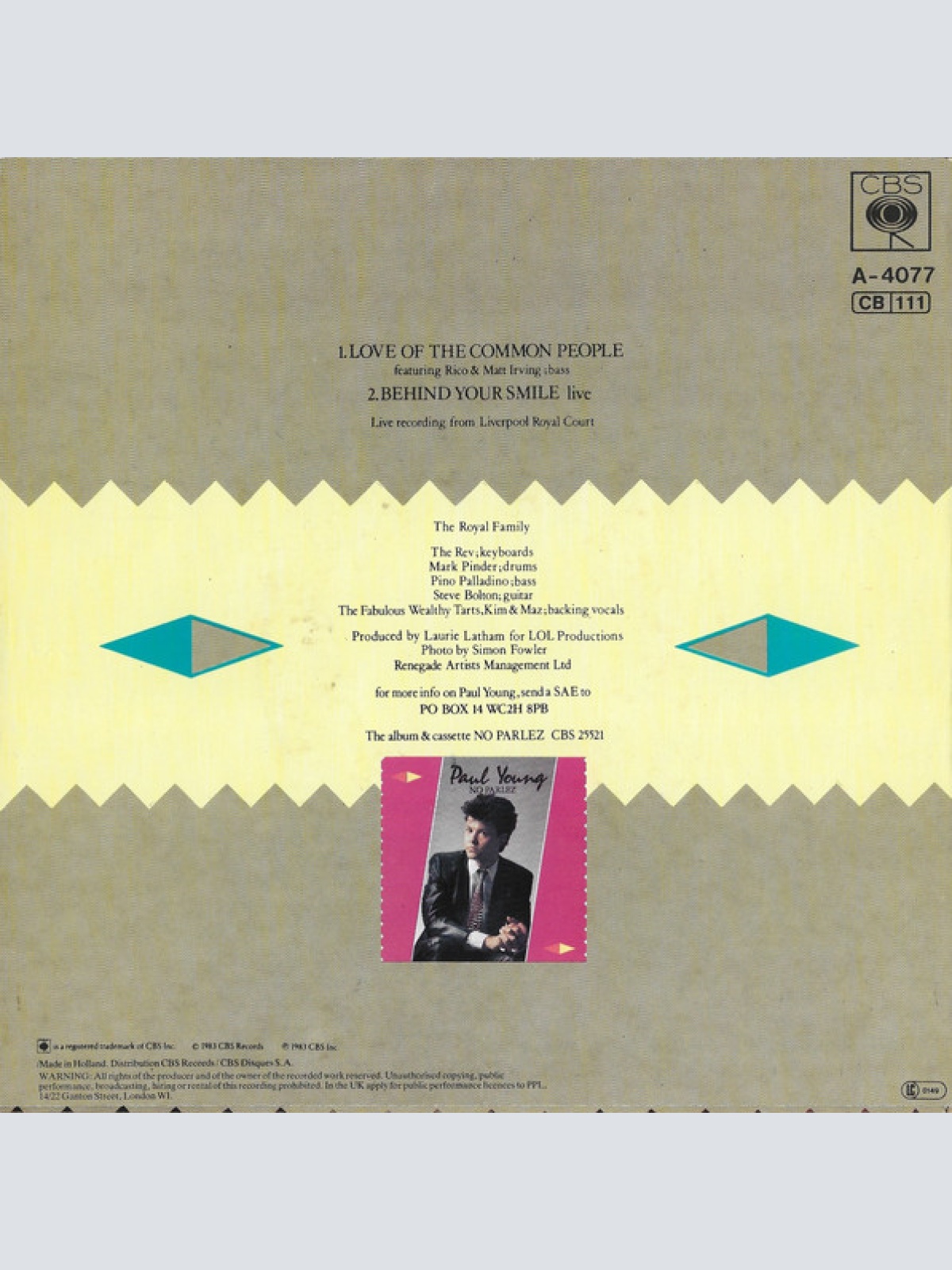 Vinyl / Paul Young - Love Of The Common People