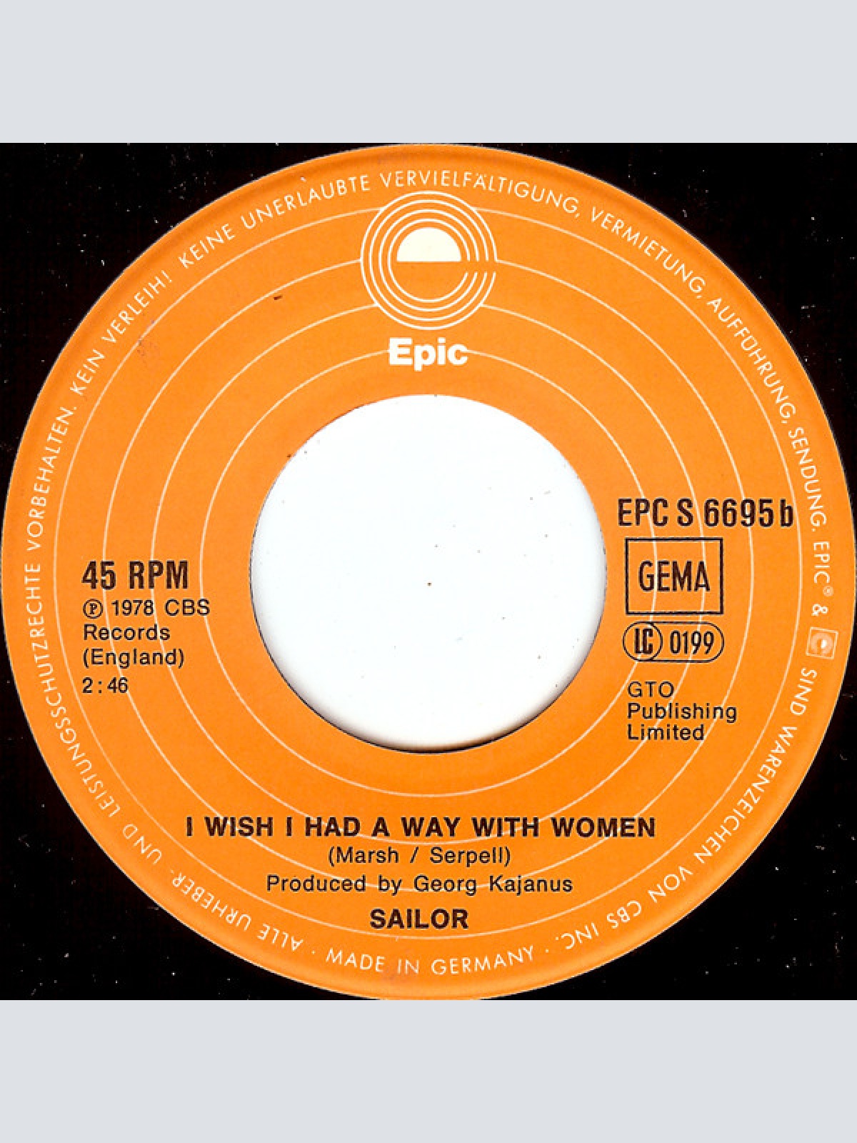 Vinyl / Sailor - Give Me Shakespeare