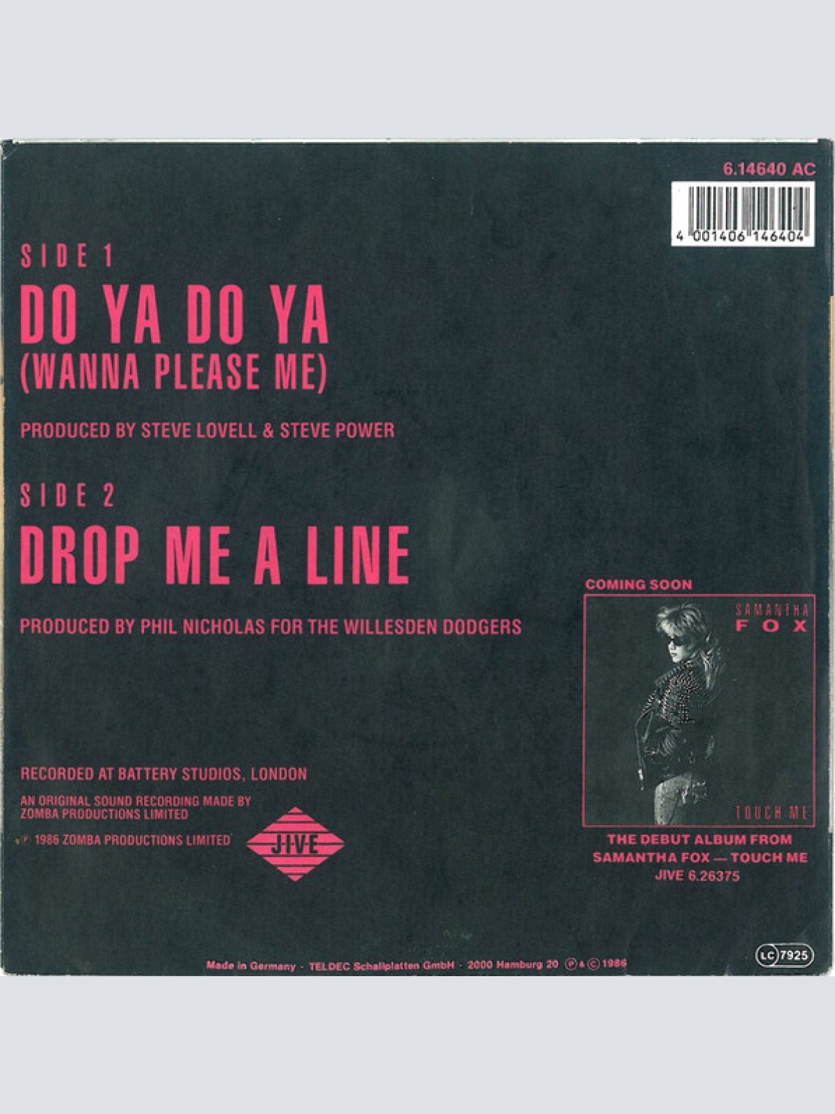 Vinyl / Samantha Fox - Do Ya Do Ya (Wanna Please Me)