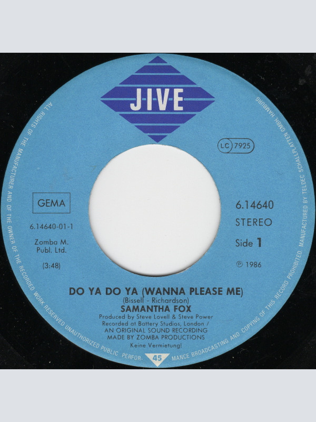 Vinyl / Samantha Fox - Do Ya Do Ya (Wanna Please Me)
