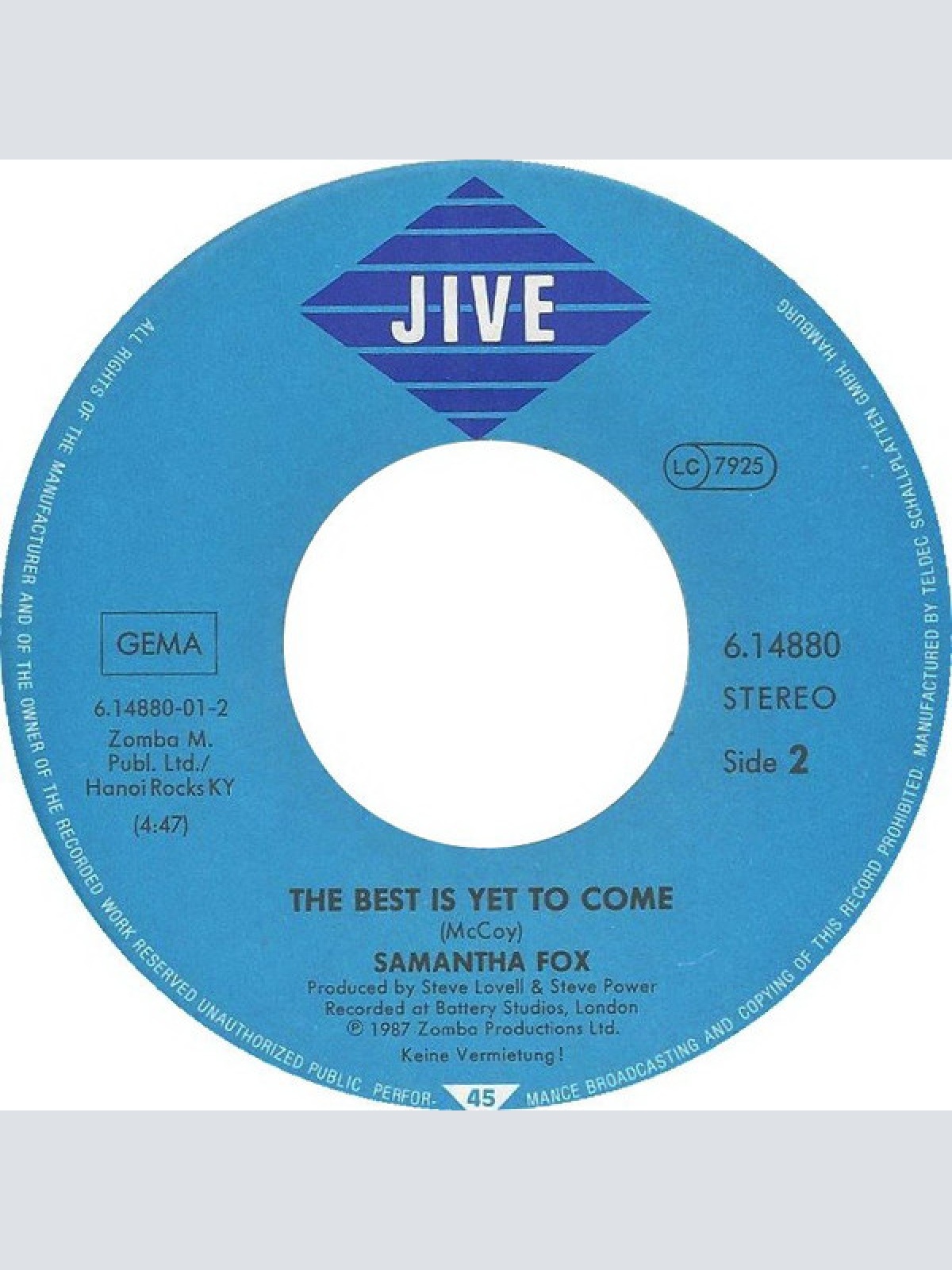 Vinyl / Samantha Fox - I Surrender (To The Spirit Of The Night)