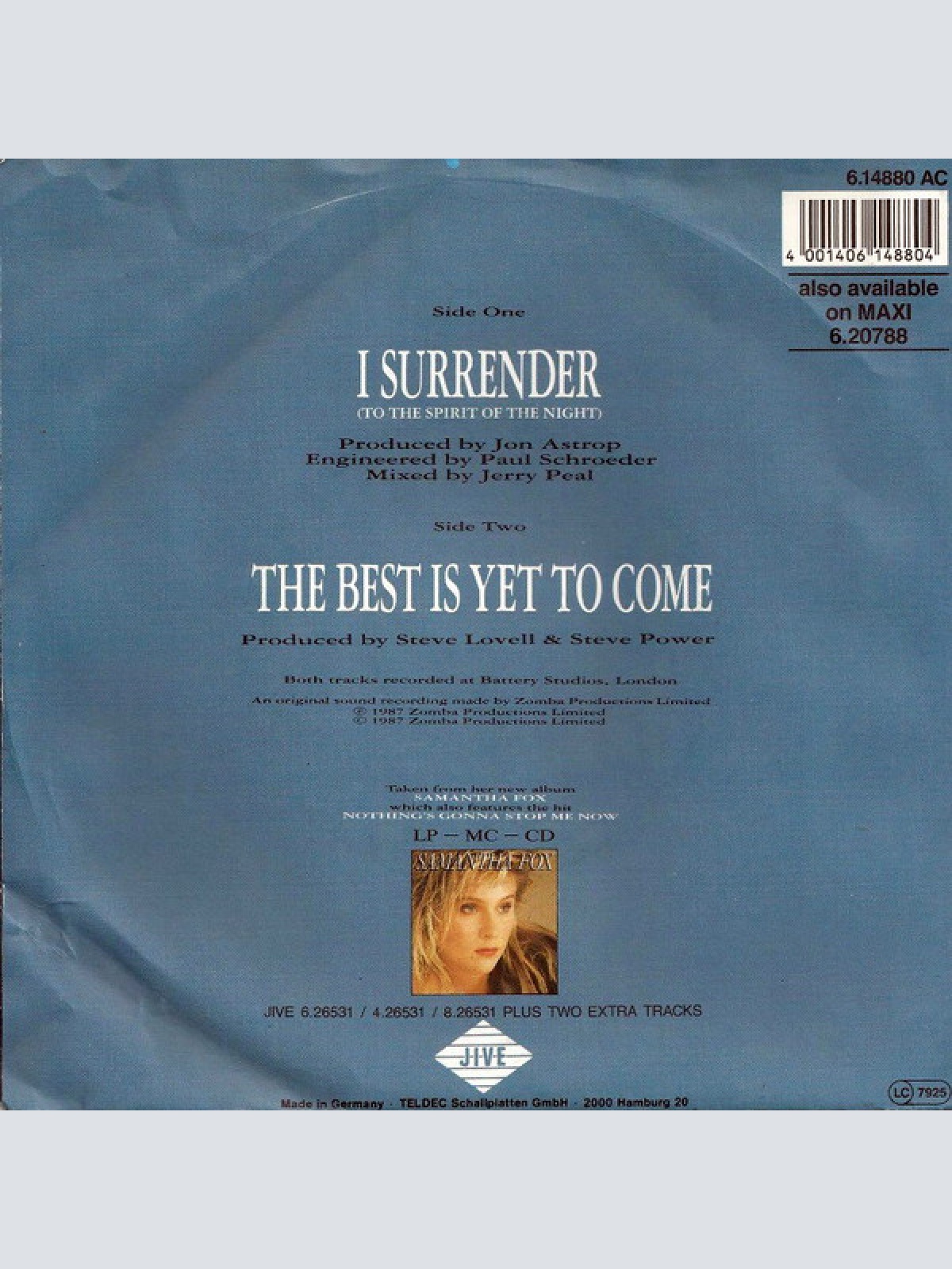 Vinyl / Samantha Fox - I Surrender (To The Spirit Of The Night)