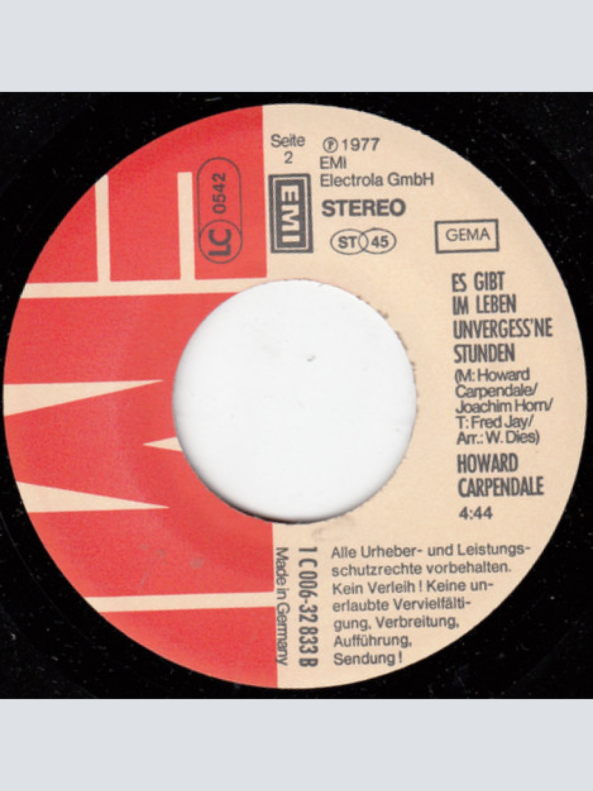 Vinyl / Howard Carpendale - Auf Der Langen Reise Durch Die Nacht