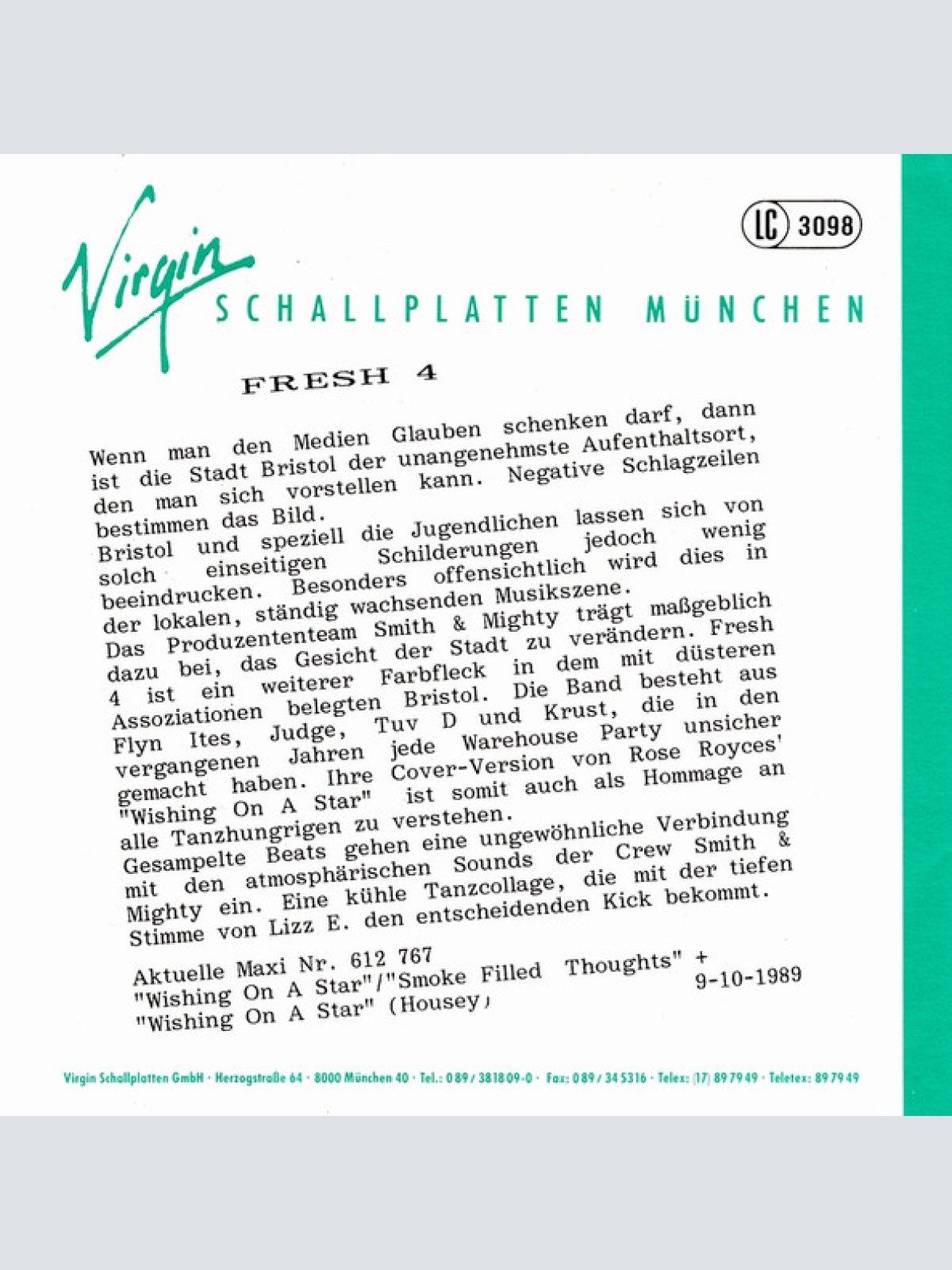 Vinyl / Fresh 4 (Children Of The Ghetto)* Featuring Lizz. E* - Wishing On A Star