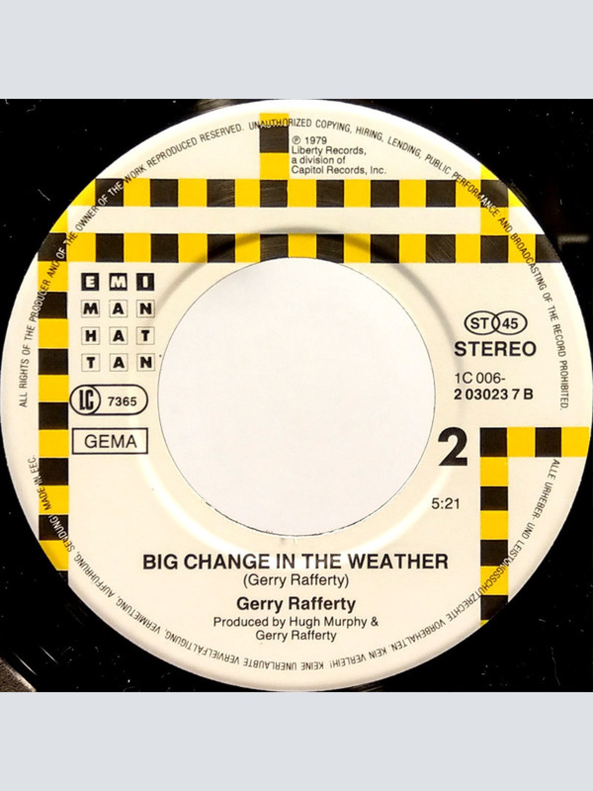 Vinyl / Gerry Rafferty - Baker Street / Big Change In The Weather
