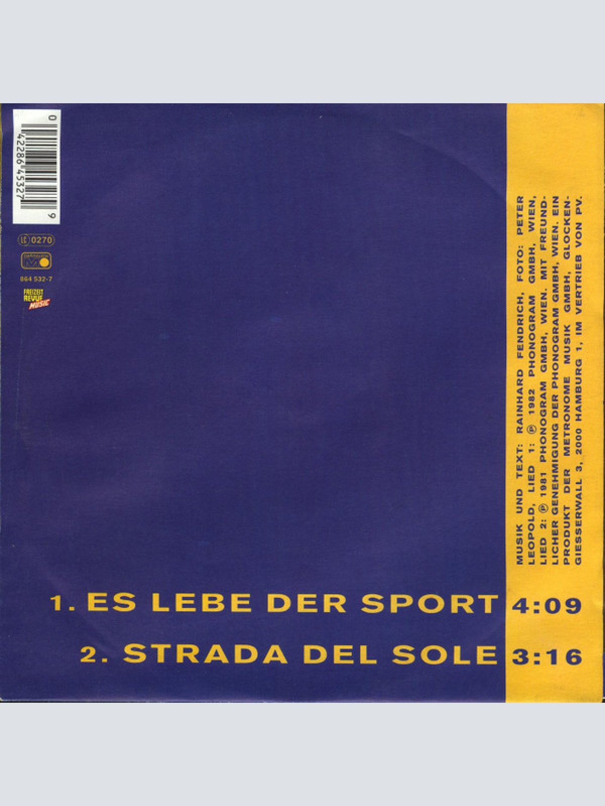 Vinyl / Rainhard Fendrich - Es Lebe Der Sport