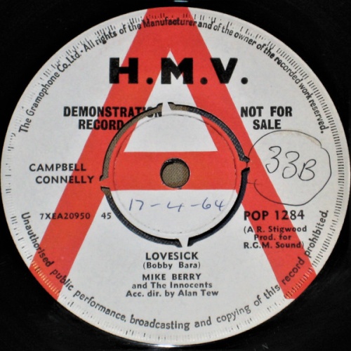 Vinyl / Mike Berry And The Innocents (9) - Lovesick