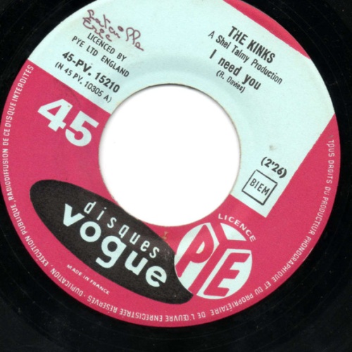 Vinyl / The Kinks - I Need You / Set Me Free