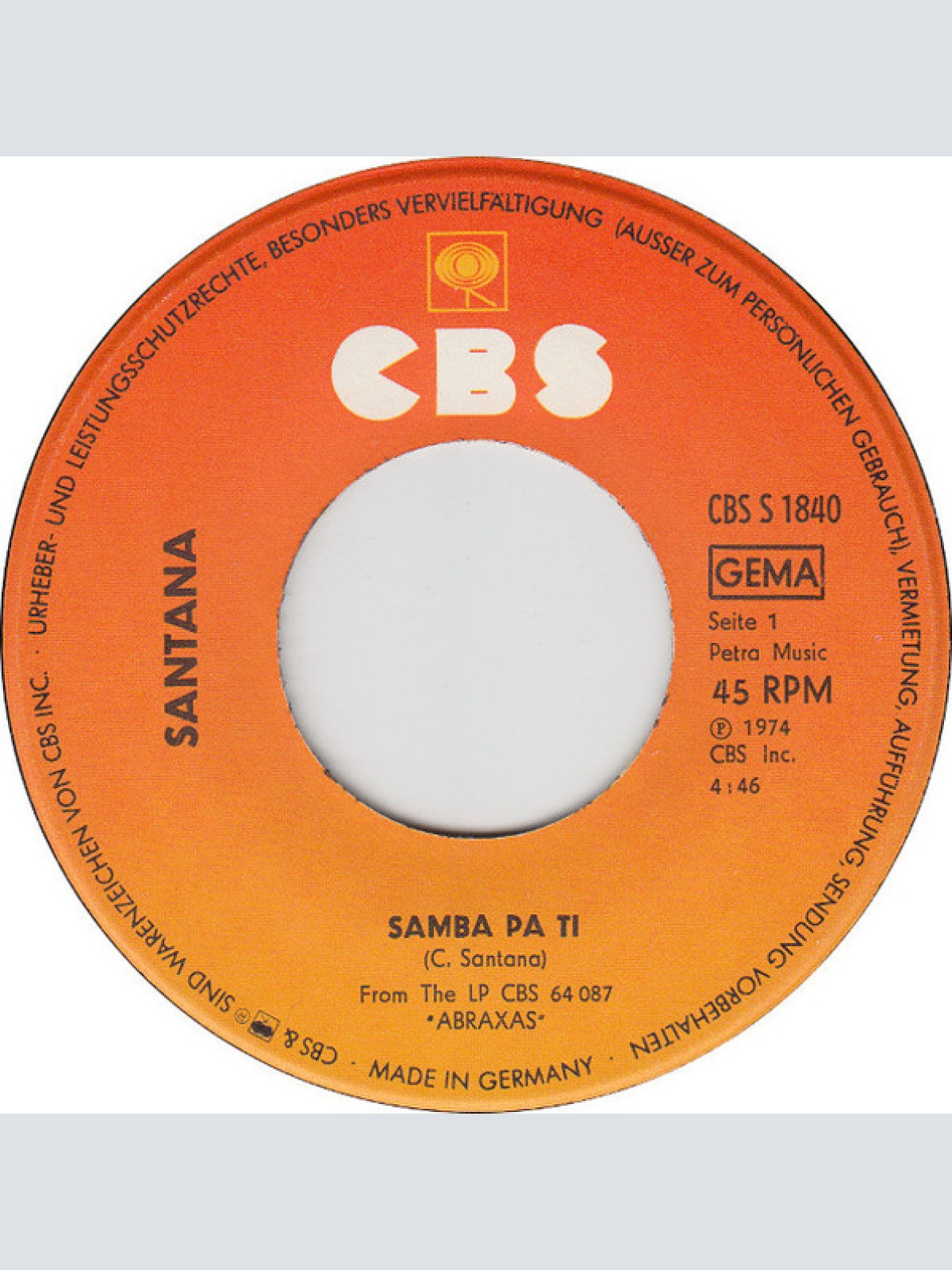 Vinyl / Santana - Samba Pa Ti
