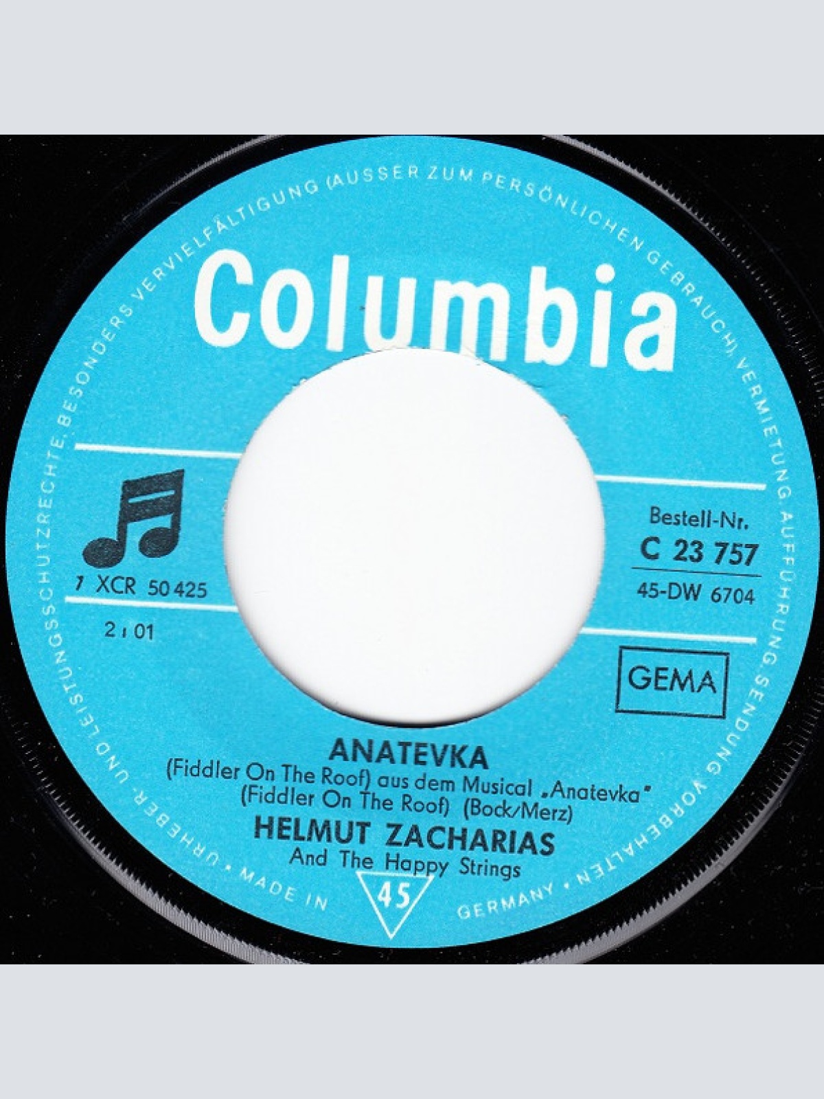 Vinyl / Helmut Zacharias And The Happy Strings - Wenn Ich Einmal Reich Wär' / Anatevka