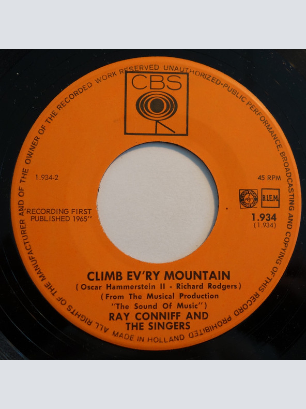 Vinyl / Ray Conniff And The Singers - The Sound Of Music / Climb Ev'ry Mountain