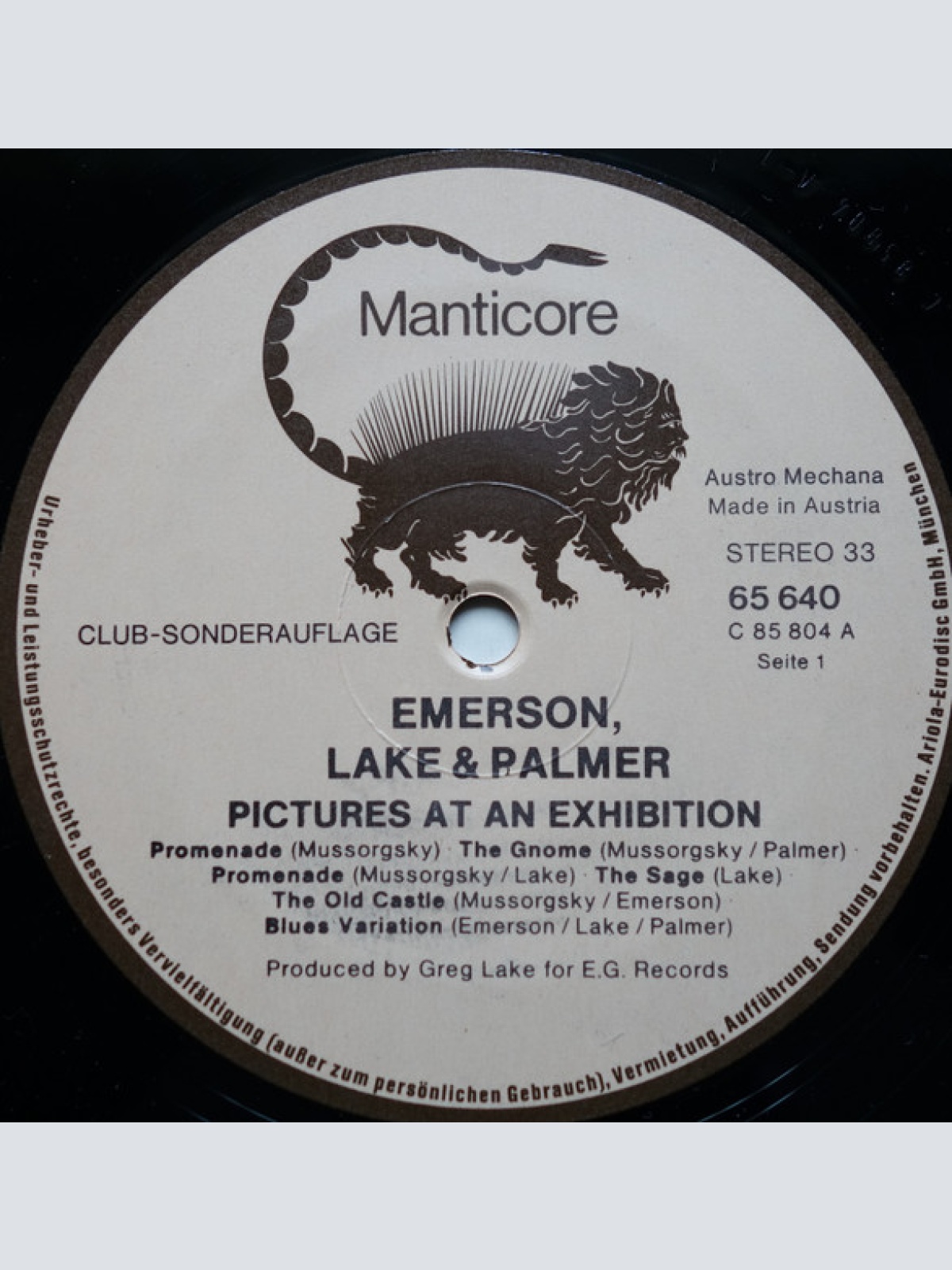 Vinyl / Emerson, Lake & Palmer - Pictures At An Exhibition