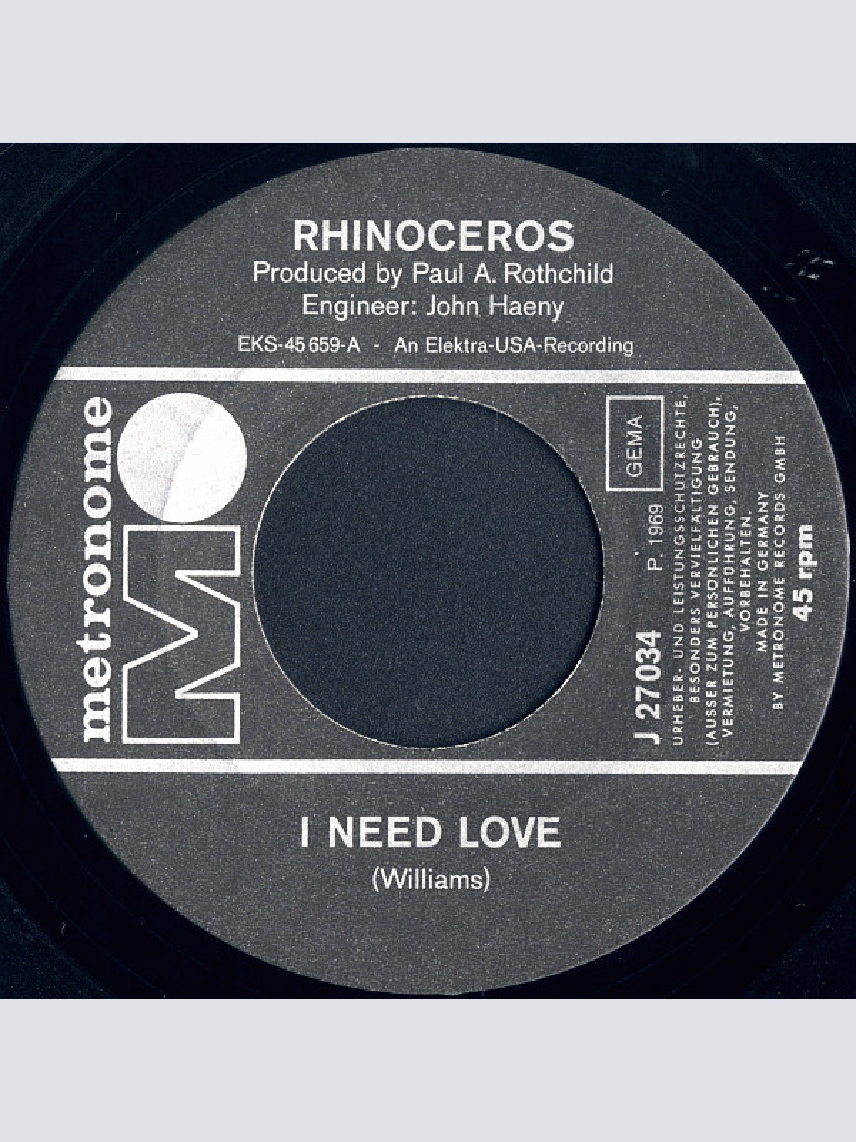 Vinyl / Rhinoceros (2) - I Need Love