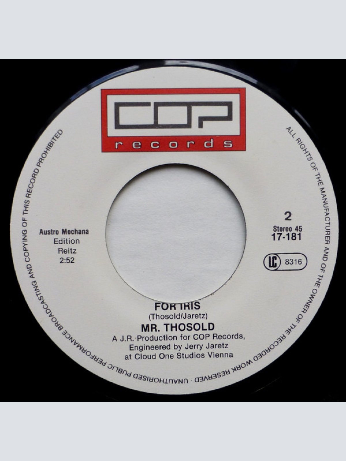 Vinyl / Mr. Thosold - Kiss, Kiss