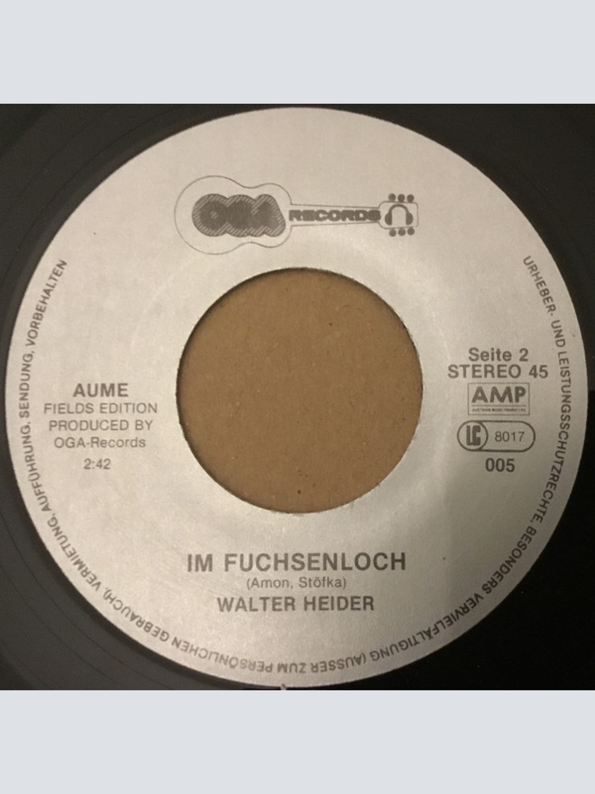 Vinyl / Walter Heider - Der Alte Baron / Im Fuchsenloch