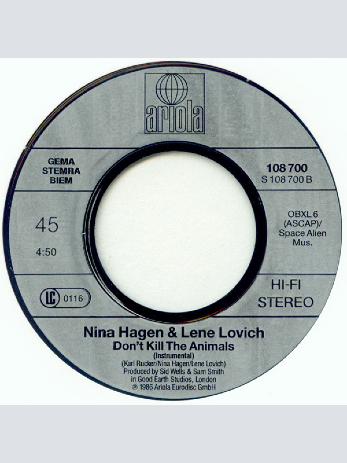 Vinyl / Nina Hagen / Lene Lovich - Don't Kill The Animals