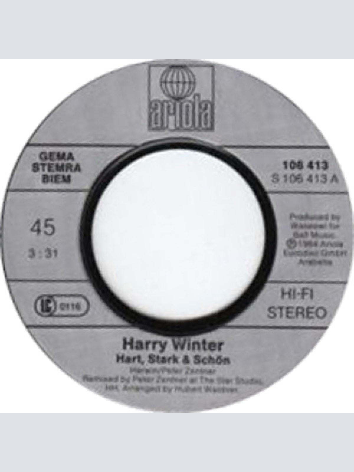 Vinyl / Harry Winter - Hart, Stark & Schön
