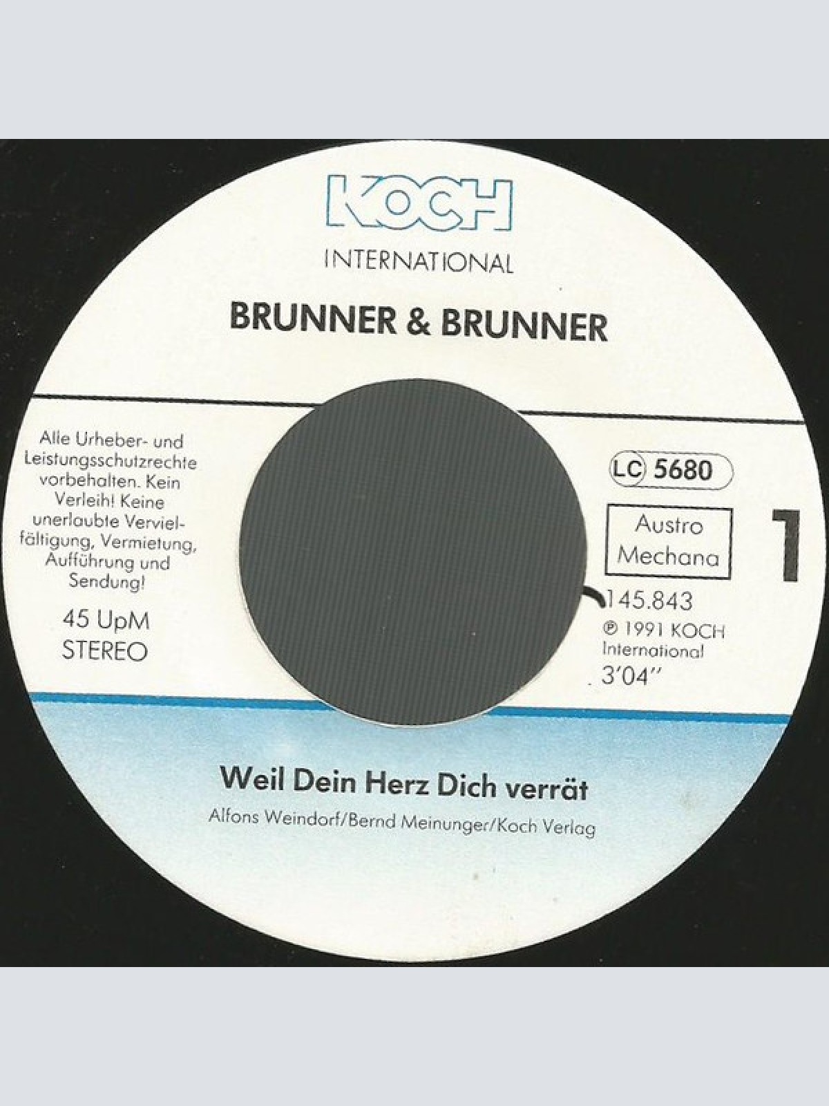 Vinyl / Brunner & Brunner - Weil Dein Herz Dich Verrät