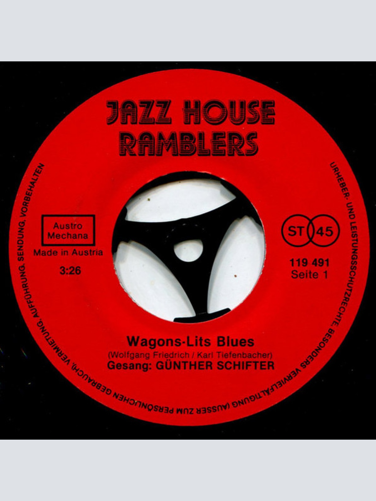 Vinyl / Jazz House Ramblers, Günther Schifter - Wagon-lits Blues