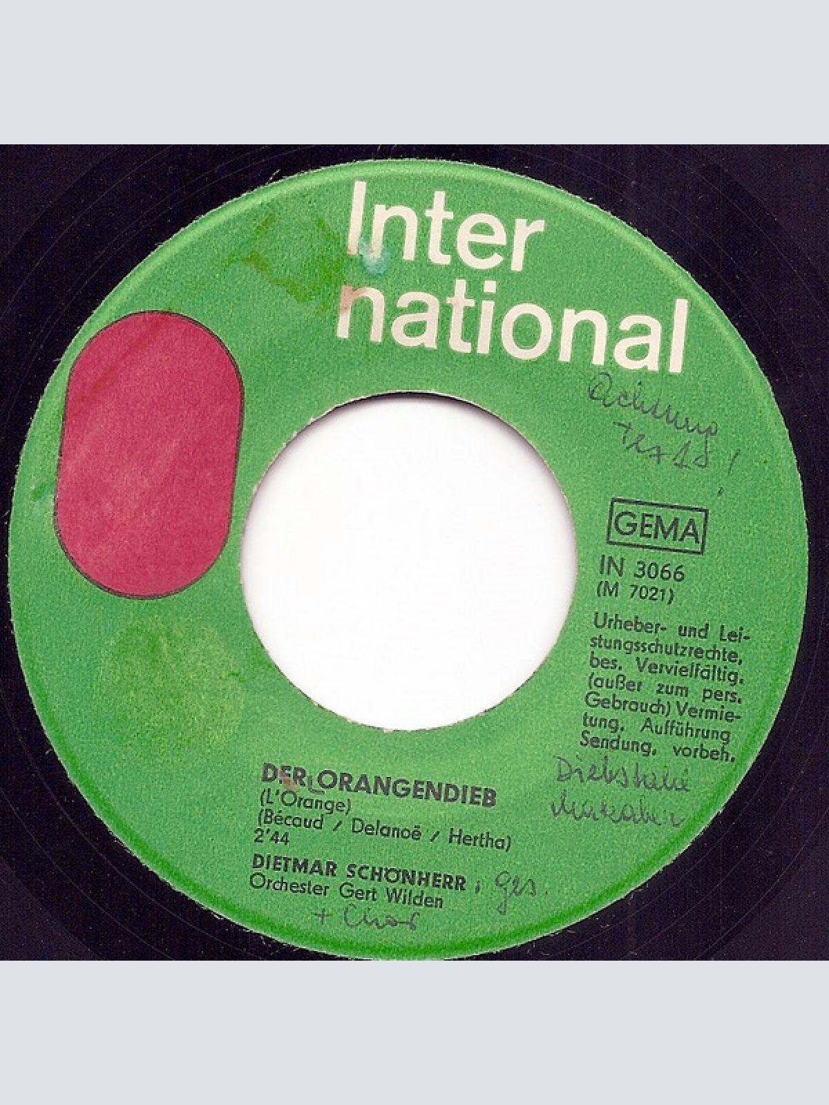 Vinyl / Dietmar Schönherr - Der Orangendieb