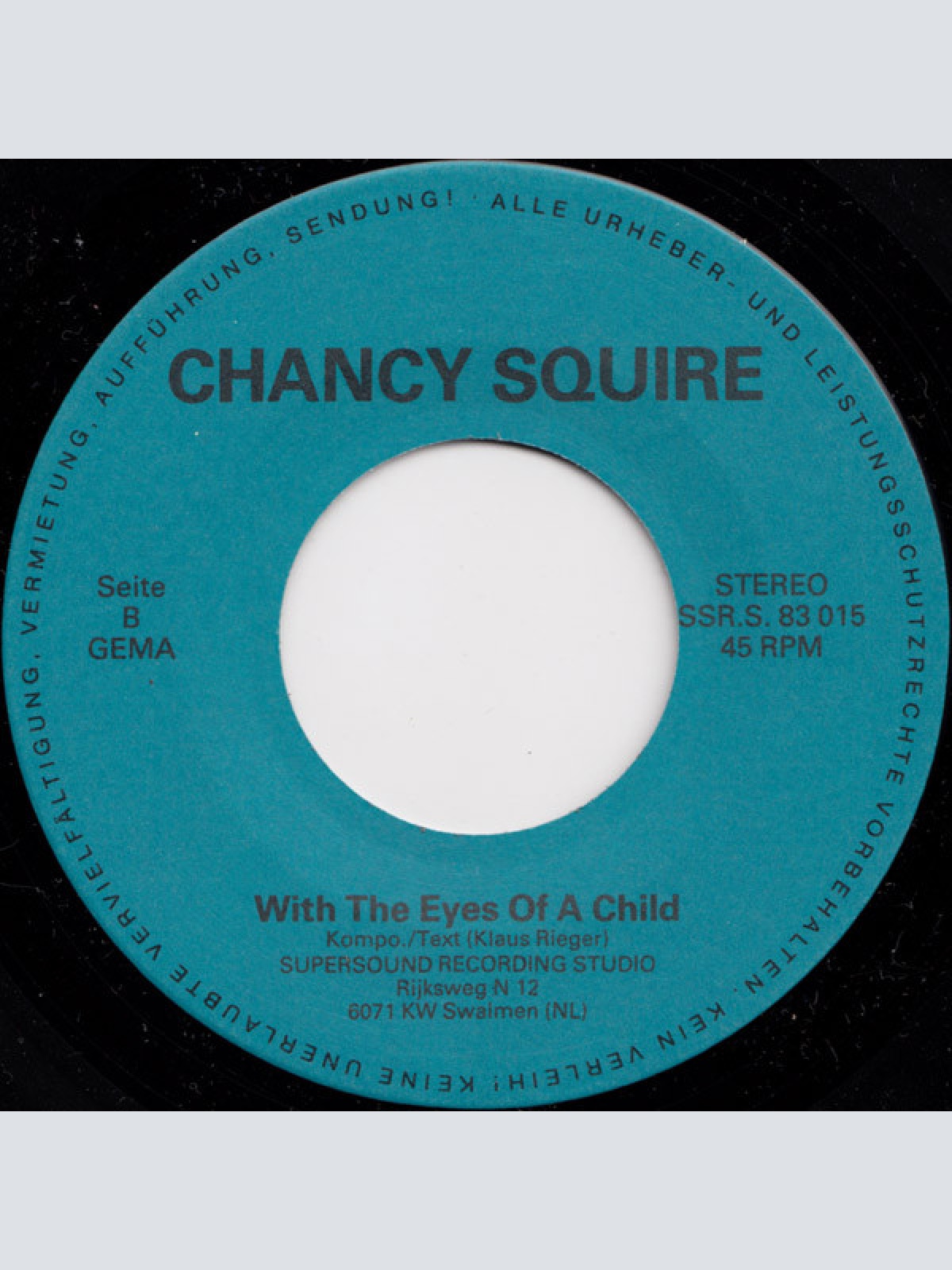 Vinyl / Chancy Squire - How Does It Feel? / With The Eyes Of A Child