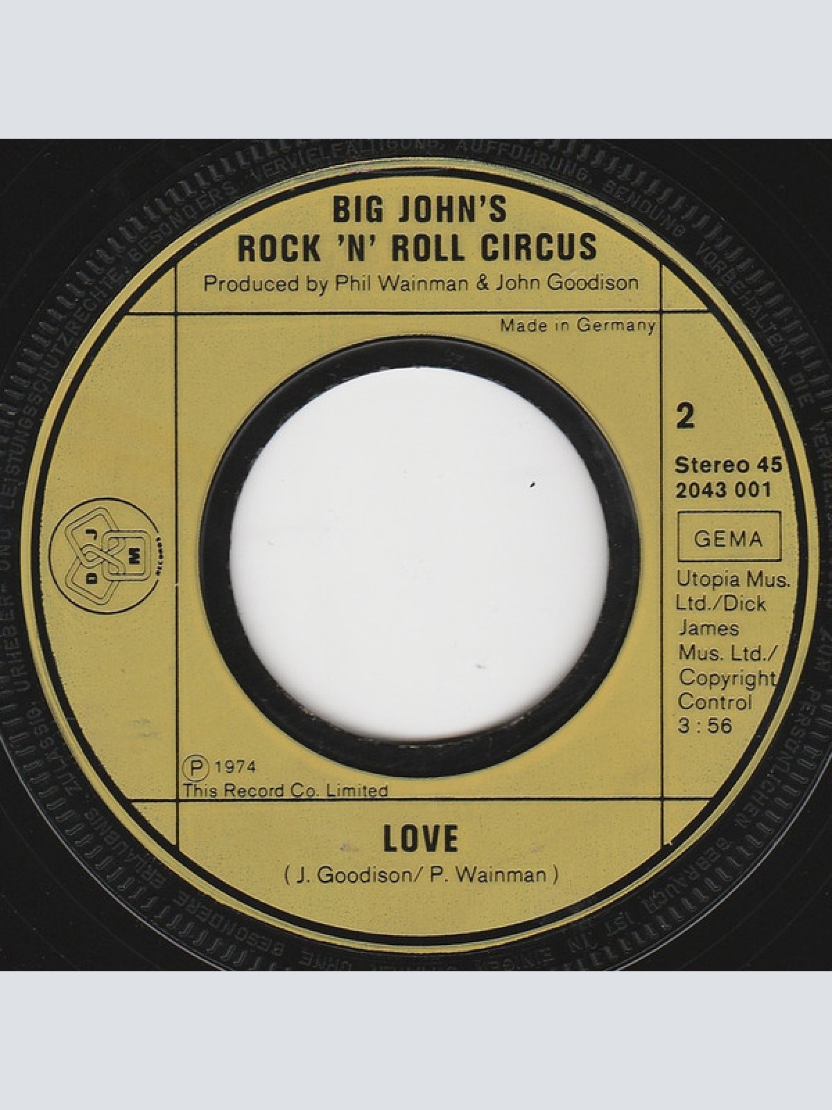 Vinyl / Big John's Rock 'N' Roll Circus - Lady (Put The Light On Me)