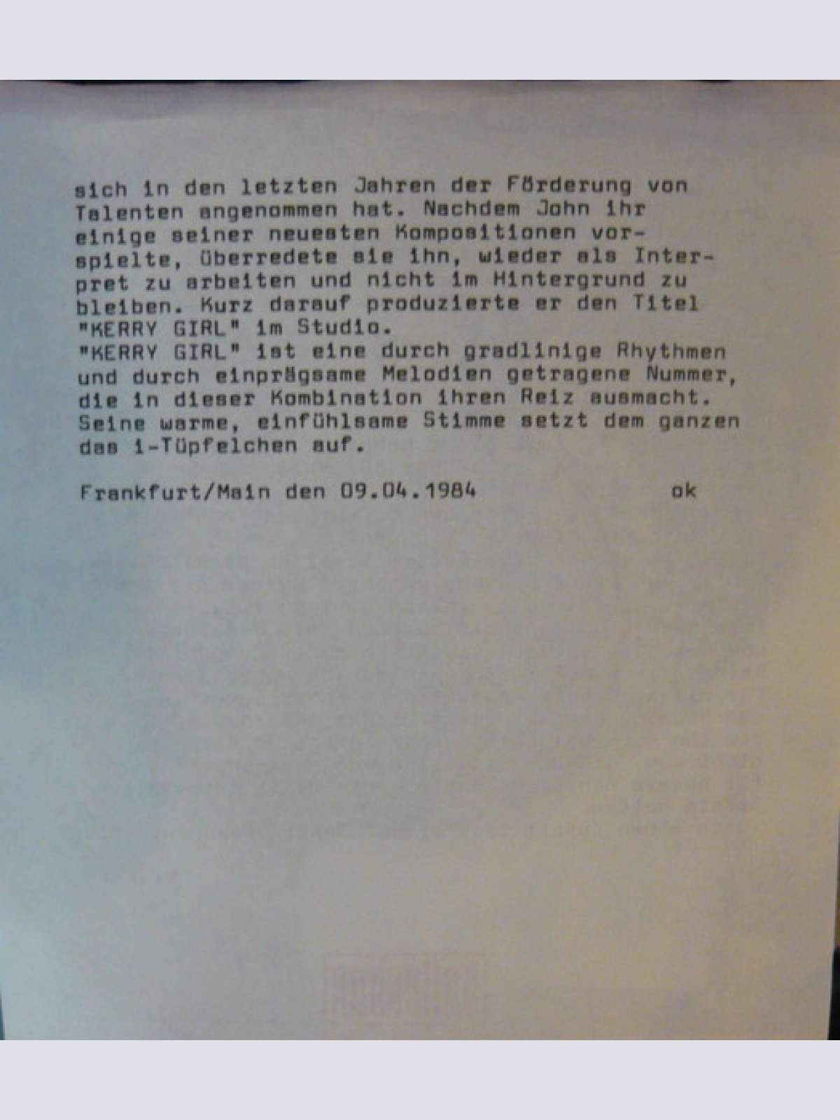 Vinyl / John Ratcliff - Kerry Girl