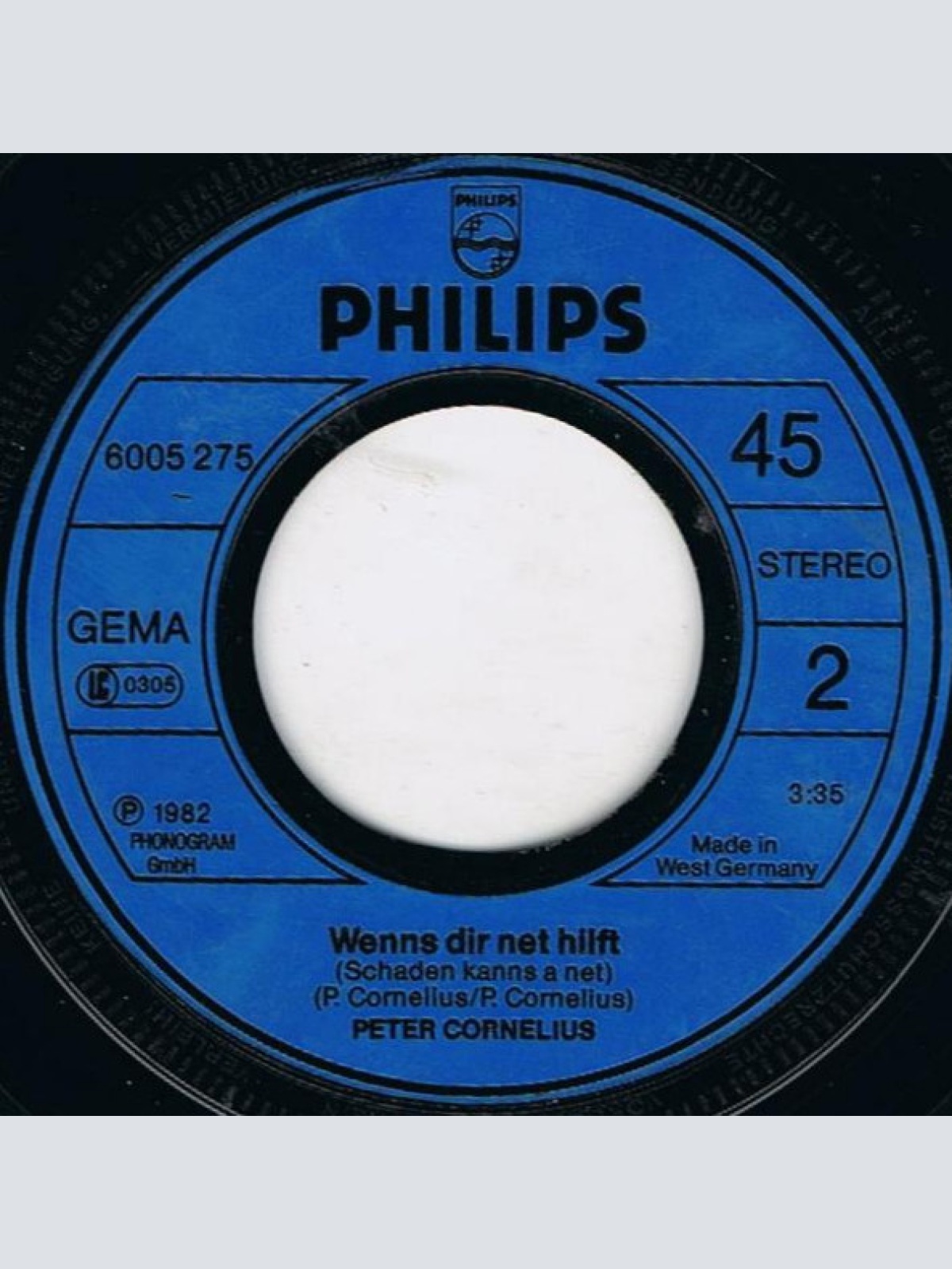 Vinyl / Peter Cornelius - Bevor I Geh'